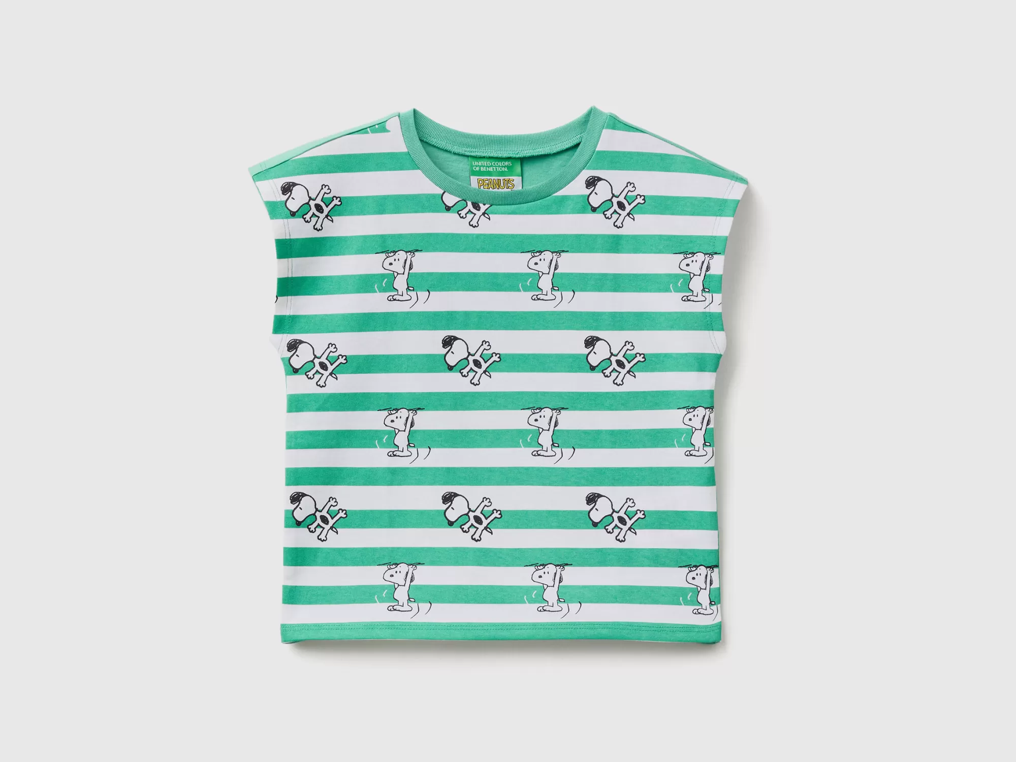 Benetton Camiseta De Snoopy De Rayas-Niños Camisetas Y Camisas