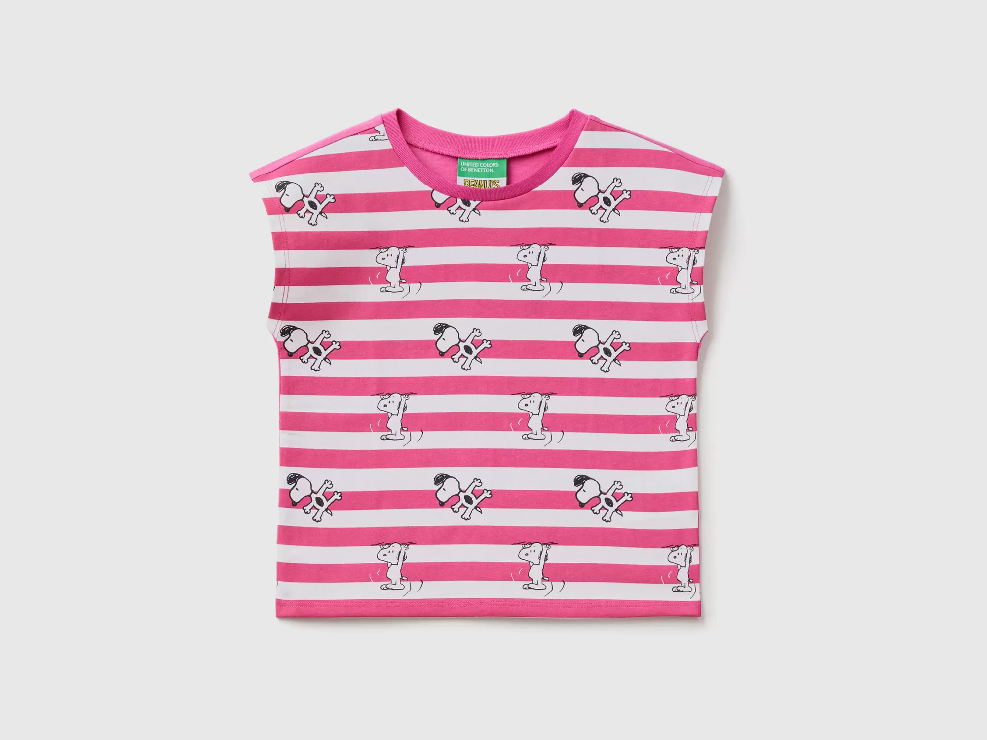 Benetton Camiseta De Snoopy De Rayas-Niños Camisetas Y Camisas