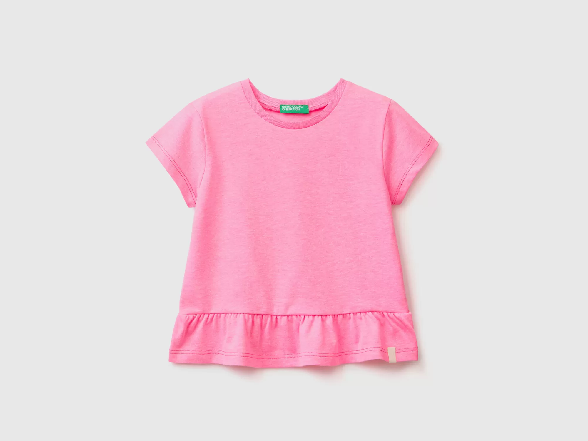 Benetton Camiseta De Tejido Reciclado Con Volantes-Niños Camisetas Y Camisas