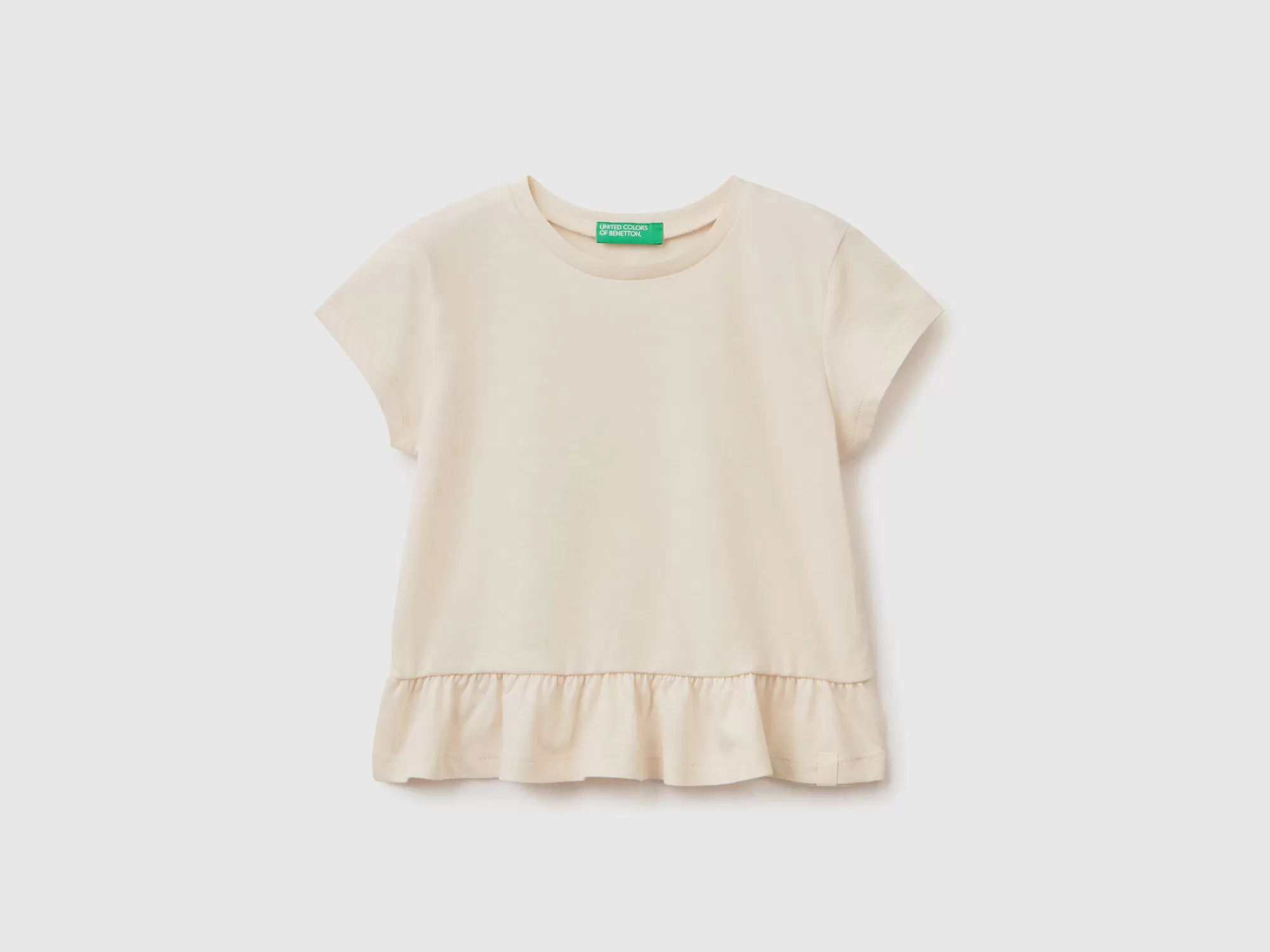 Benetton Camiseta De Tejido Reciclado Con Volantes-Niños Camisetas Y Camisas