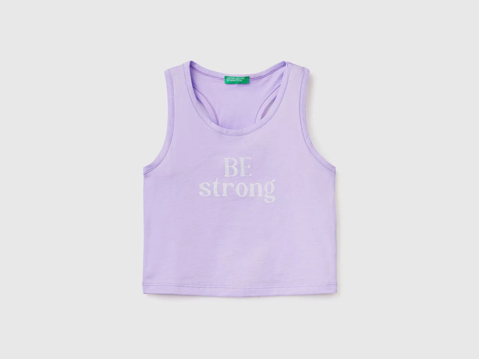 Benetton Camiseta De Tirantes De 100 % Algodón Con Eslogan-Niños Camisetas Y Camisas