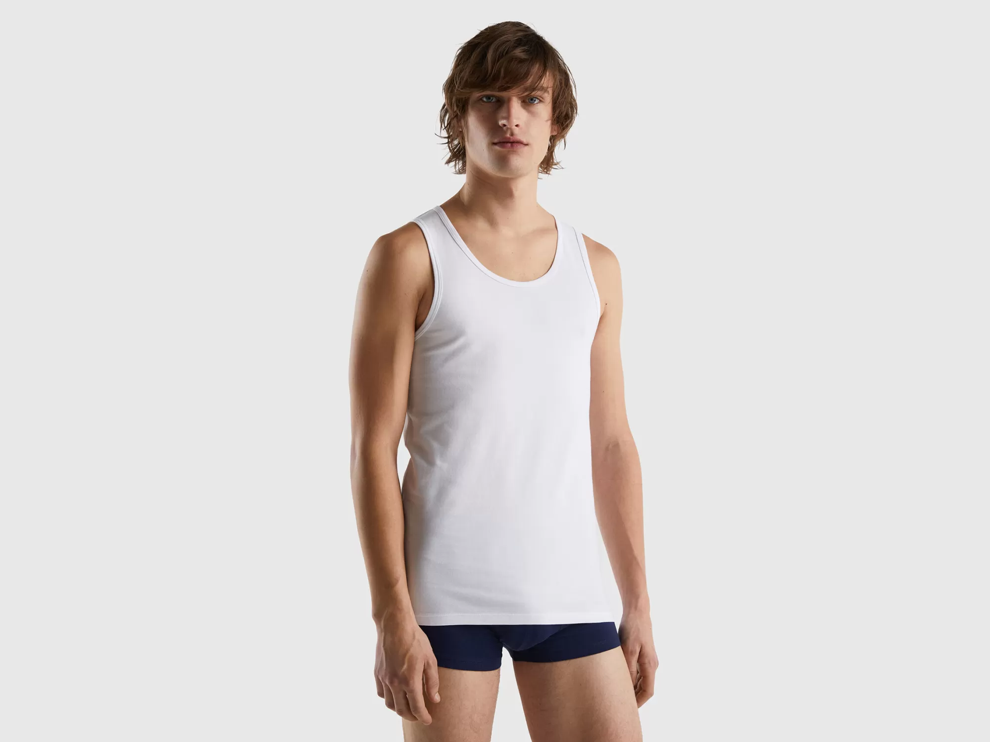 Benetton Camiseta De Tirantes De Algodón Organico Elastico-Hombre Ropa Interior Y Pijamas