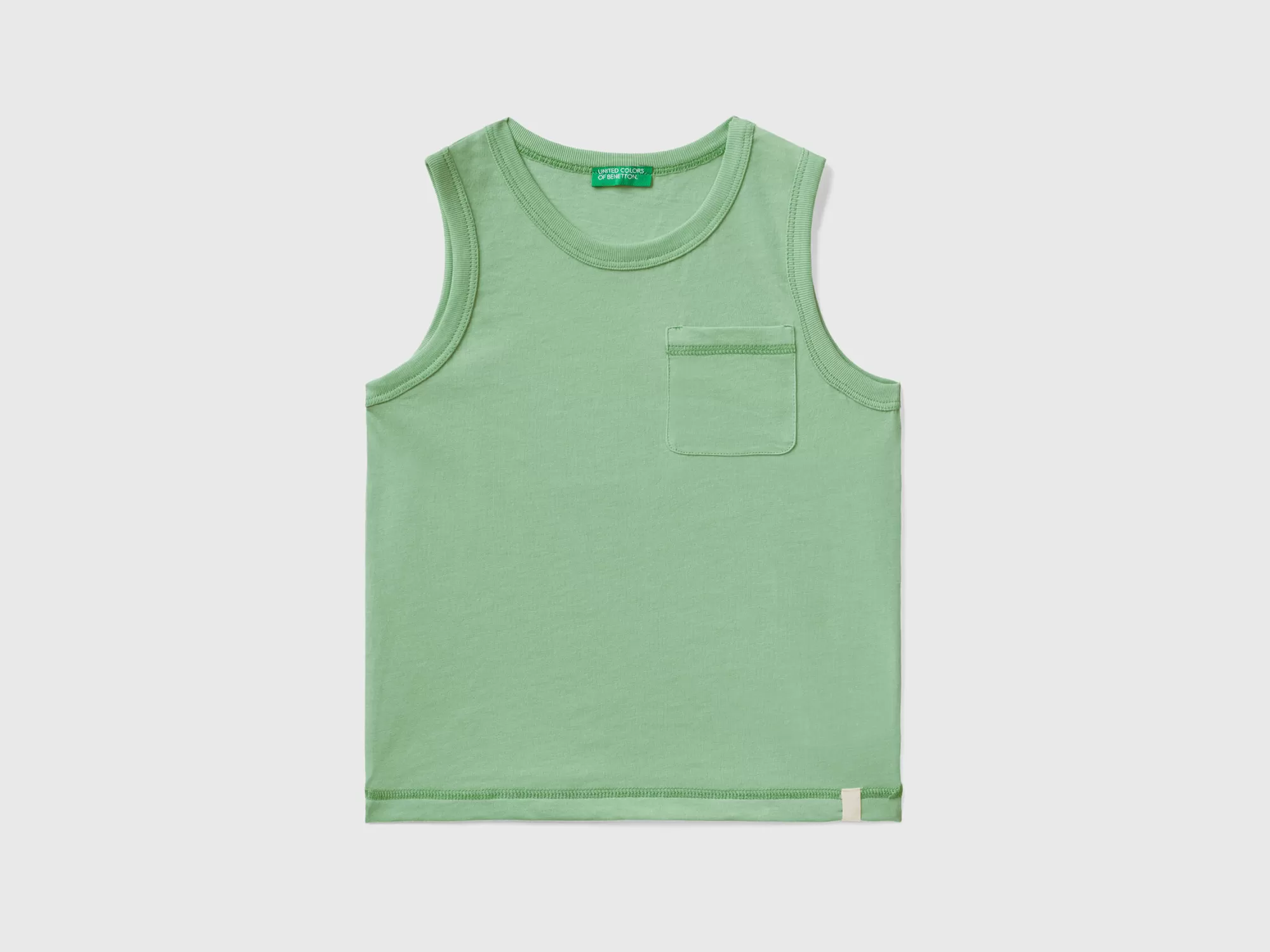 Benetton Camiseta De Tirantes De Tejido Reciclado Con Bolsillo-Niños Camisetas Y Camisas