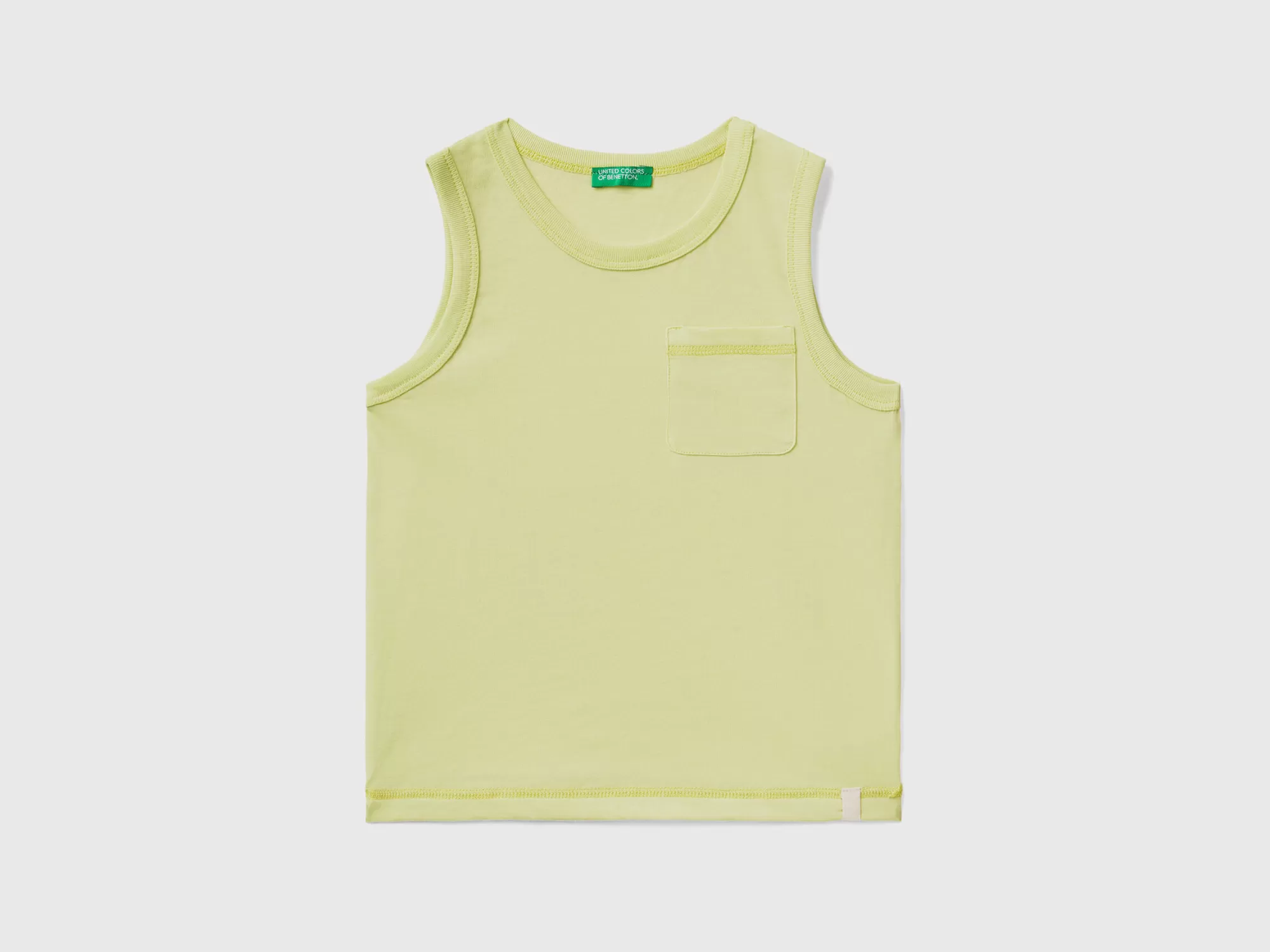 Benetton Camiseta De Tirantes De Tejido Reciclado Con Bolsillo-Niños Camisetas Y Camisas