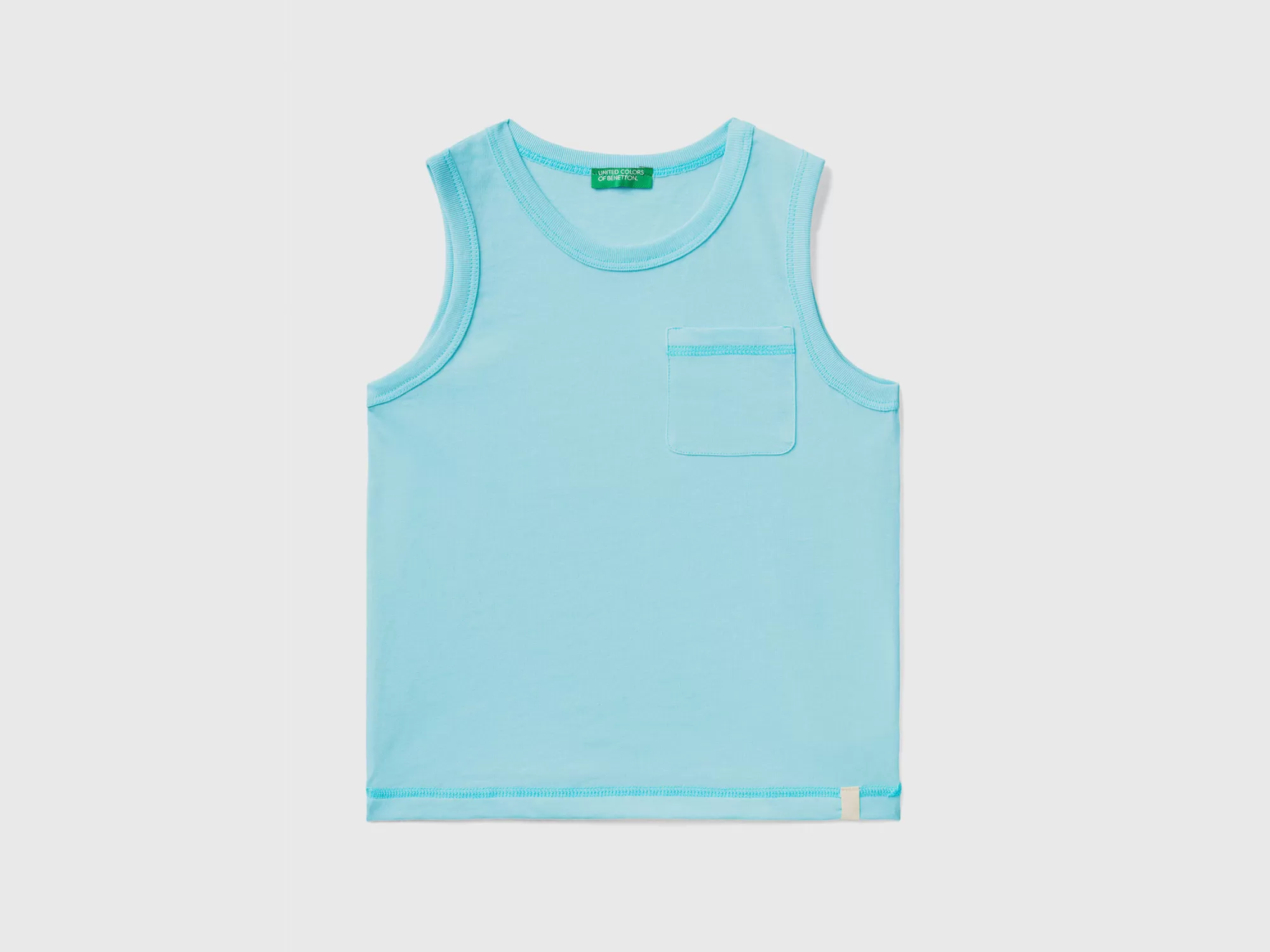 Benetton Camiseta De Tirantes De Tejido Reciclado Con Bolsillo-Niños Camisetas Y Camisas