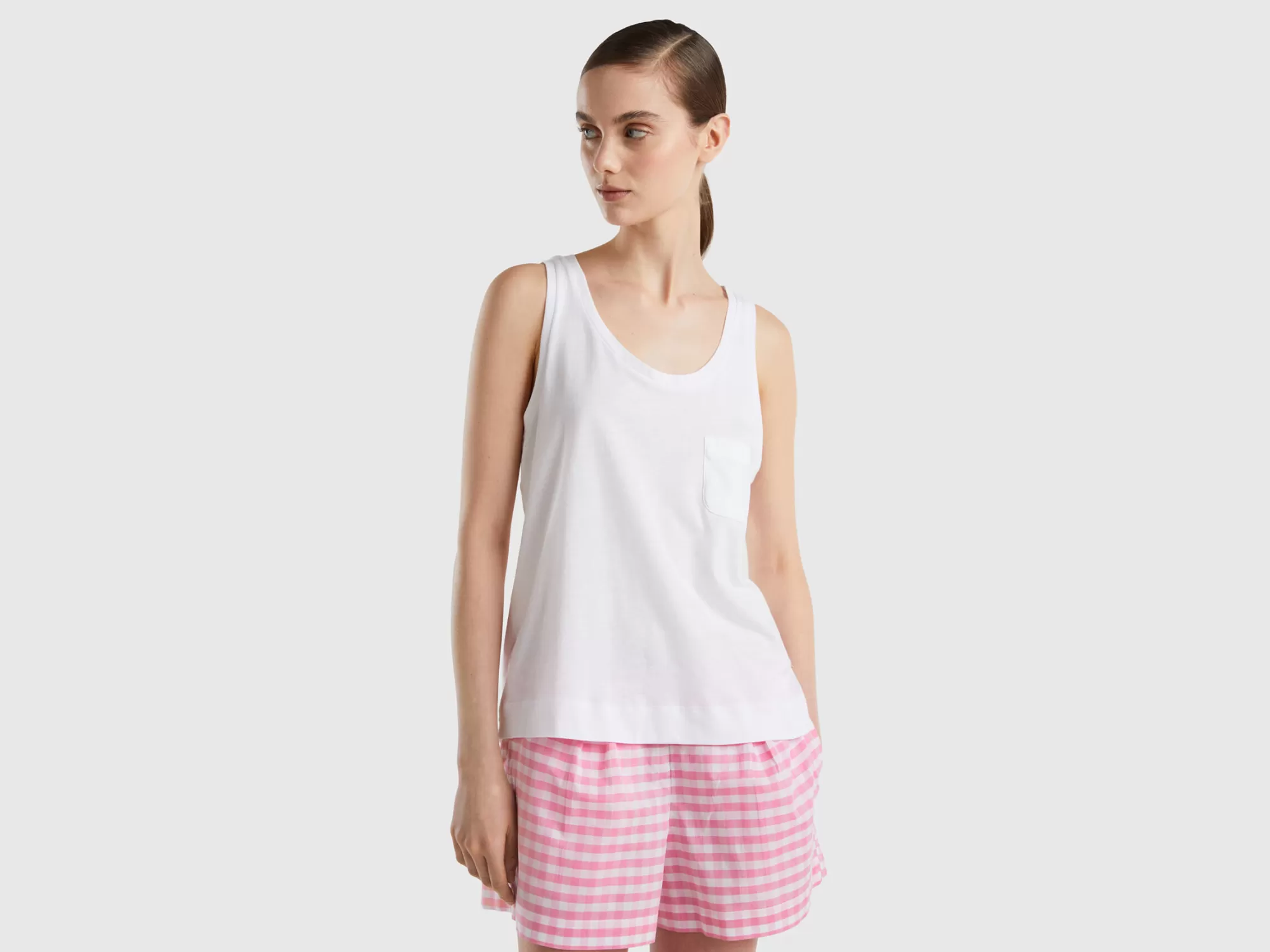 Benetton Camiseta De Tirantes Ligera Con Bolsillo-Mujer Ropa Interior Y Pijamas