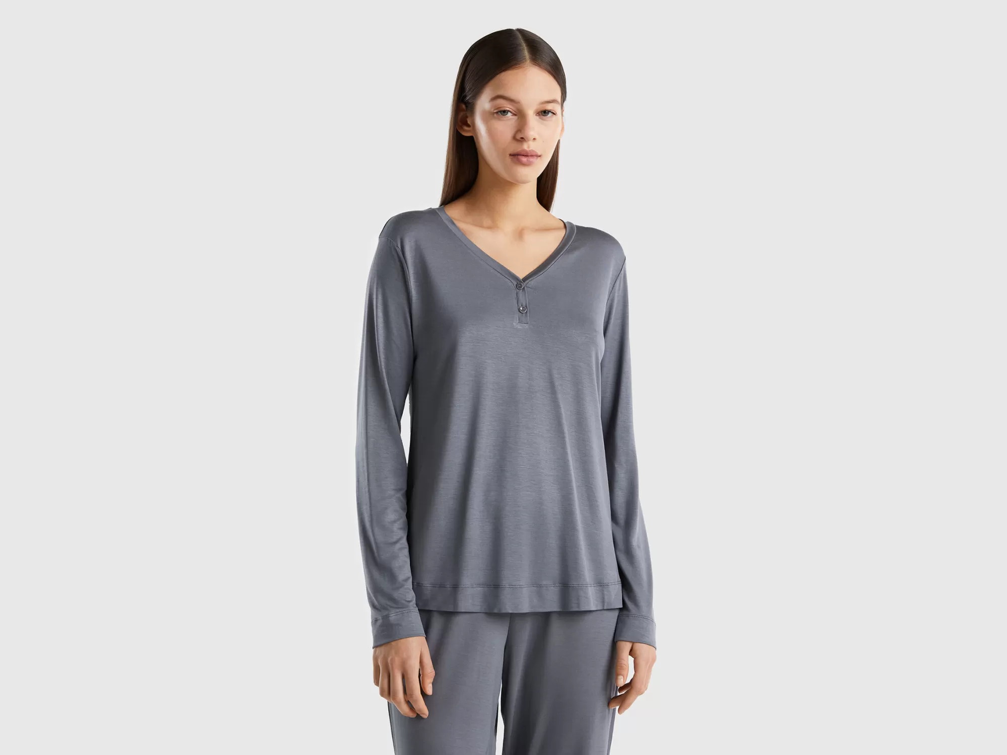 Benetton Camiseta De Viscosa Sostenible Elastica-Mujer Ropa Interior Y Pijamas