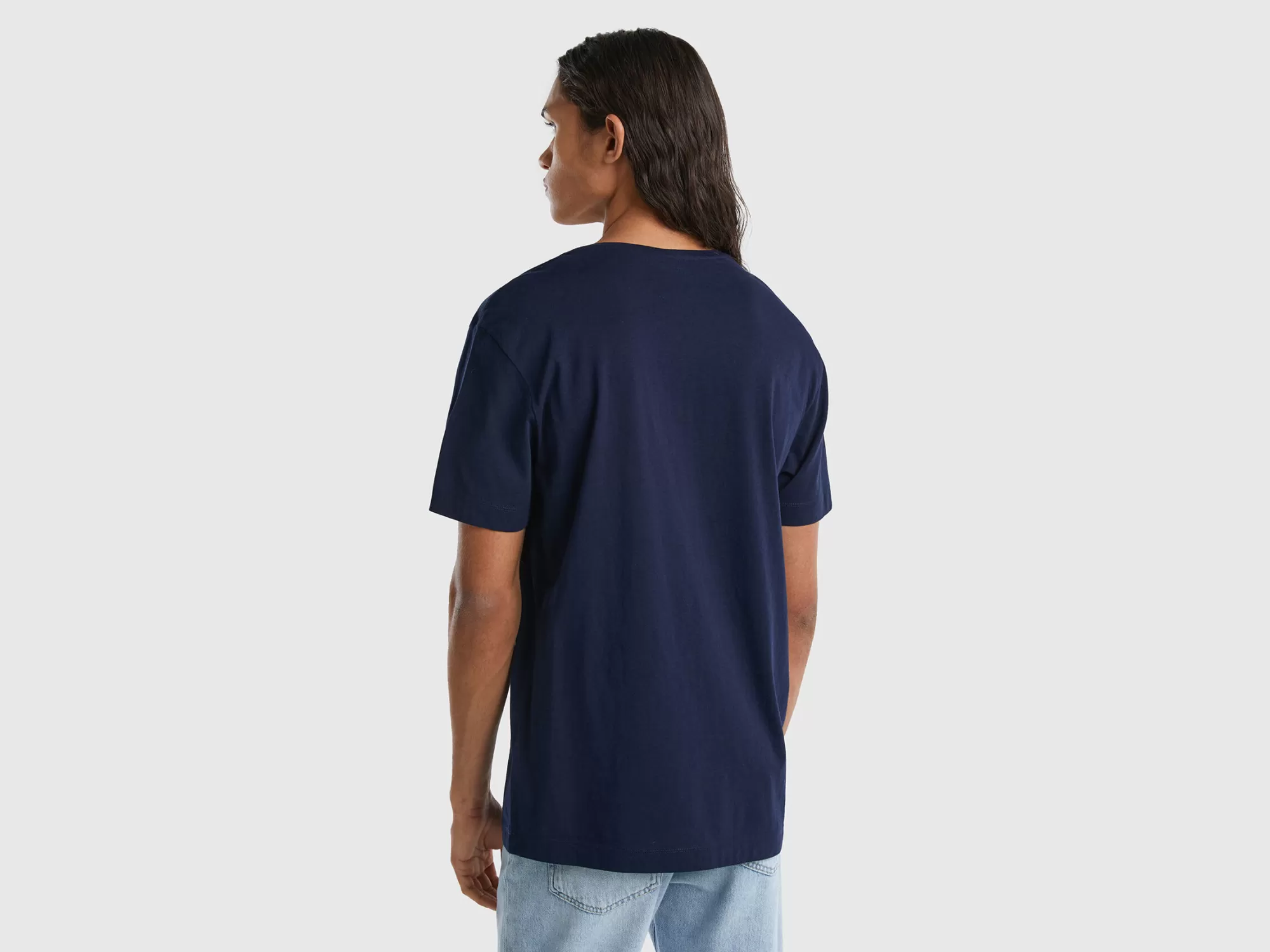 Benetton Camiseta En Mezcla De Algodón Y Cachemir-Hombre Camisetas