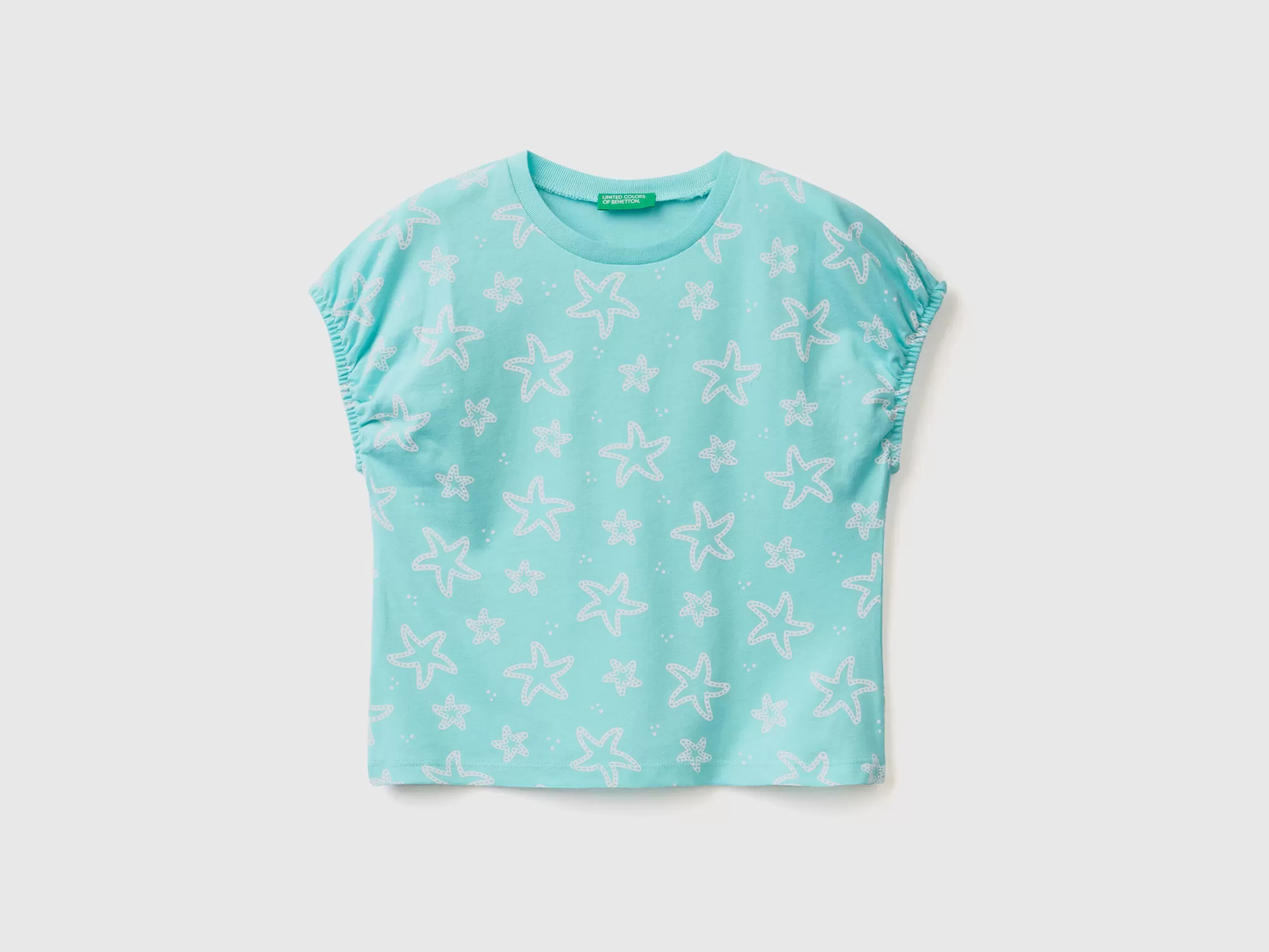 Benetton Camiseta Estampada De 100 % Algodón-Niños Camisetas Y Camisas