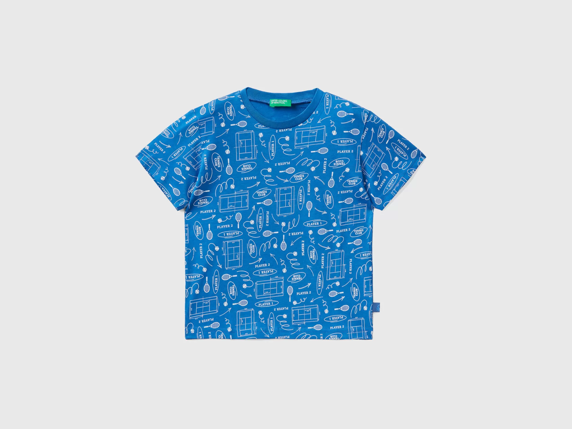 Benetton Camiseta Estampada De 100 % Algodón-Niños Camisetas Y Camisas