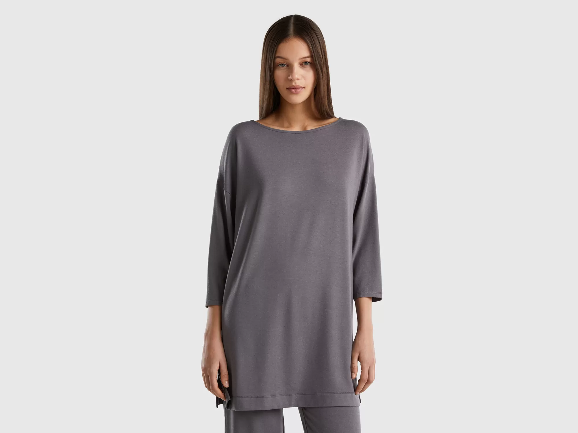 Benetton Camiseta Fluida Comfort Fit-Mujer Loungewear