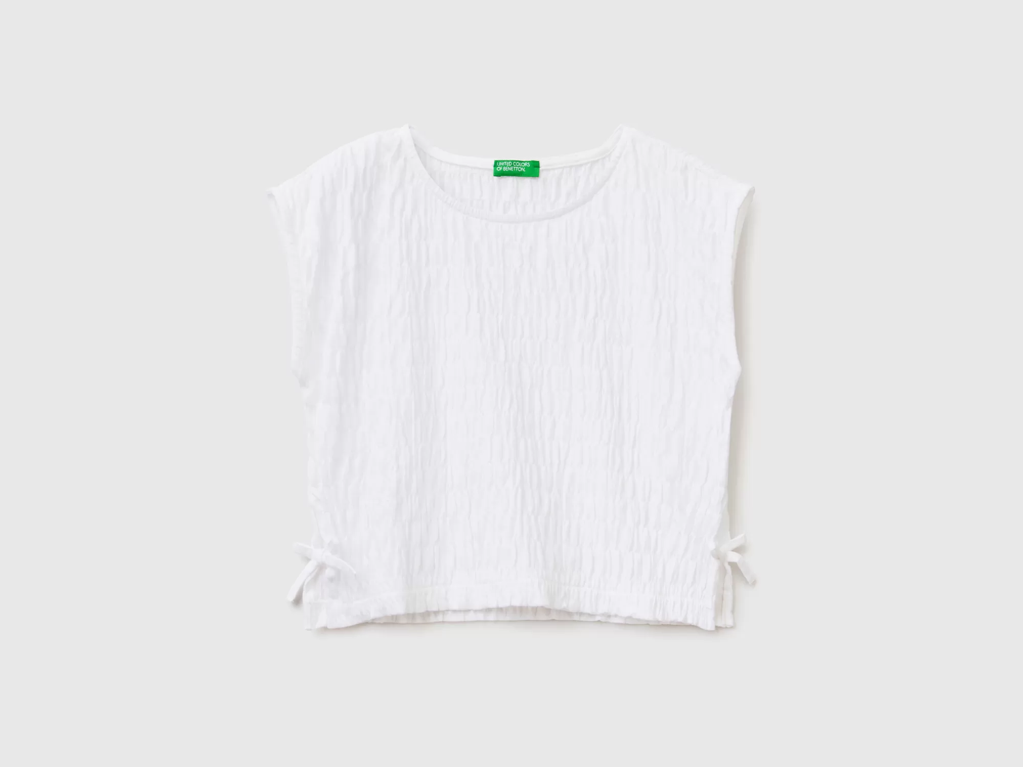 Benetton Camiseta Fruncida Con Lacitos-Niños Camisetas Y Camisas