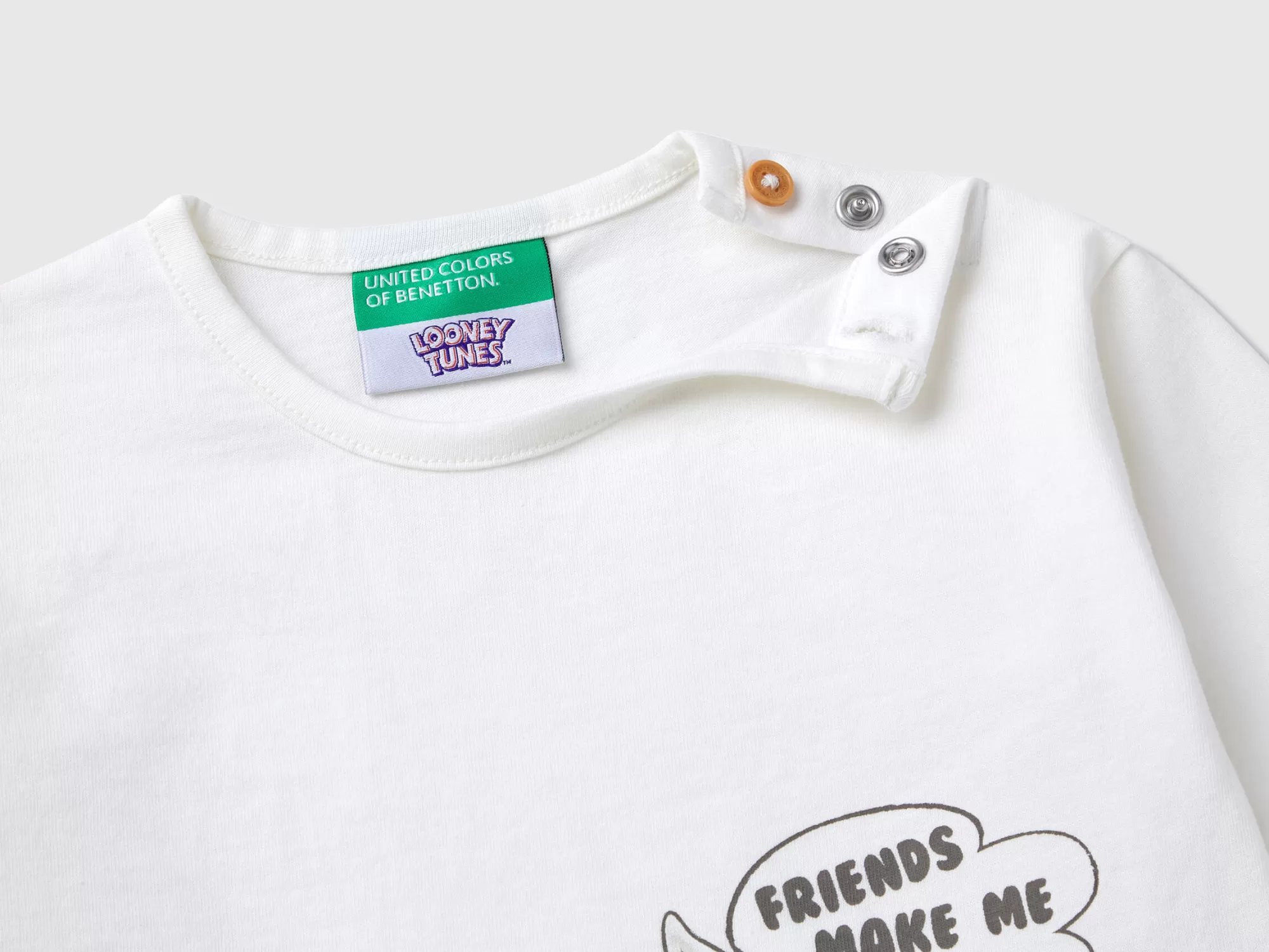 Benetton Camiseta Looney Tunes De 100 % Algodón-Niños Sudaderas Y Camisetas