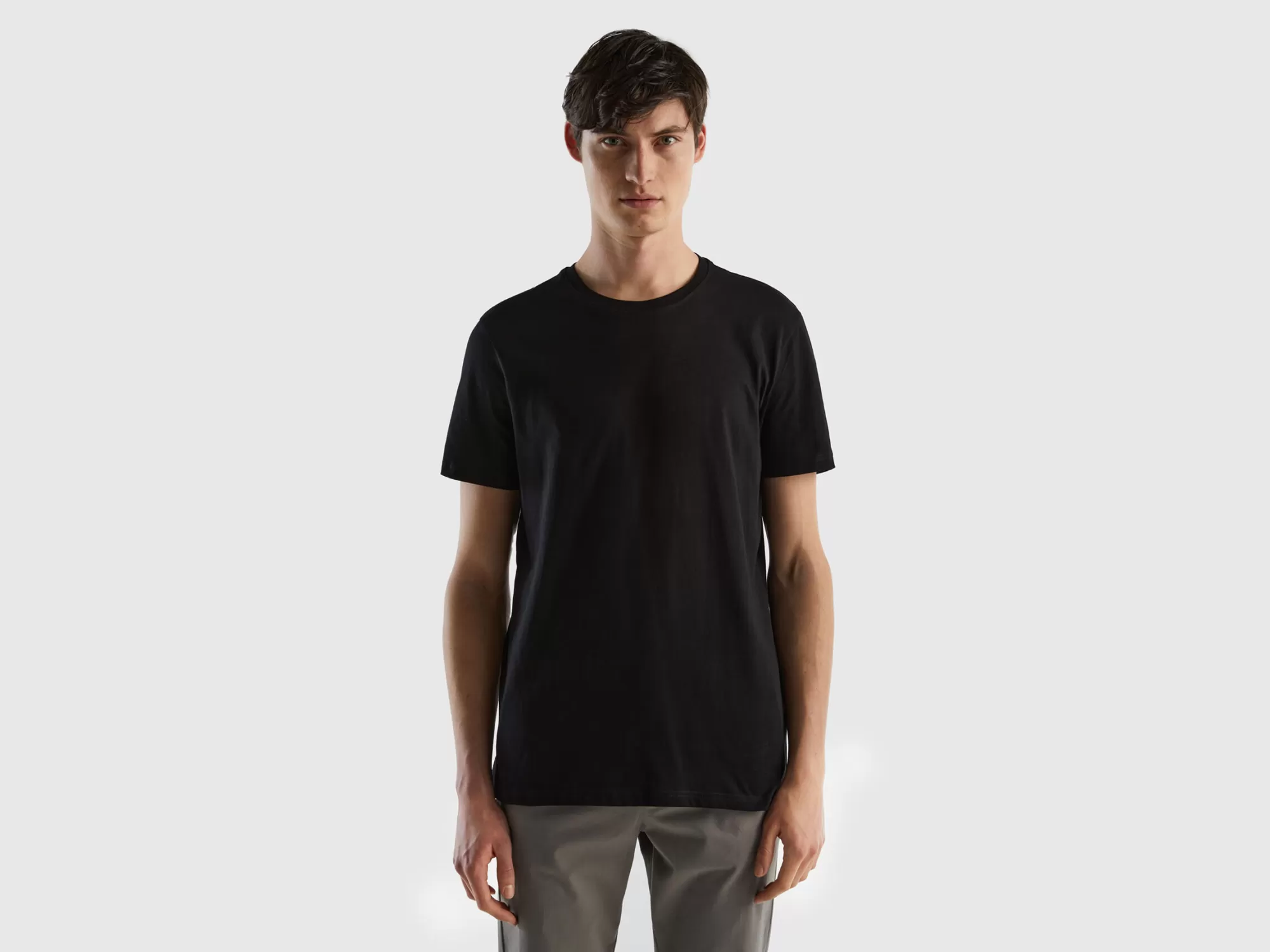 Benetton Camiseta Negra-Hombre Camisetas