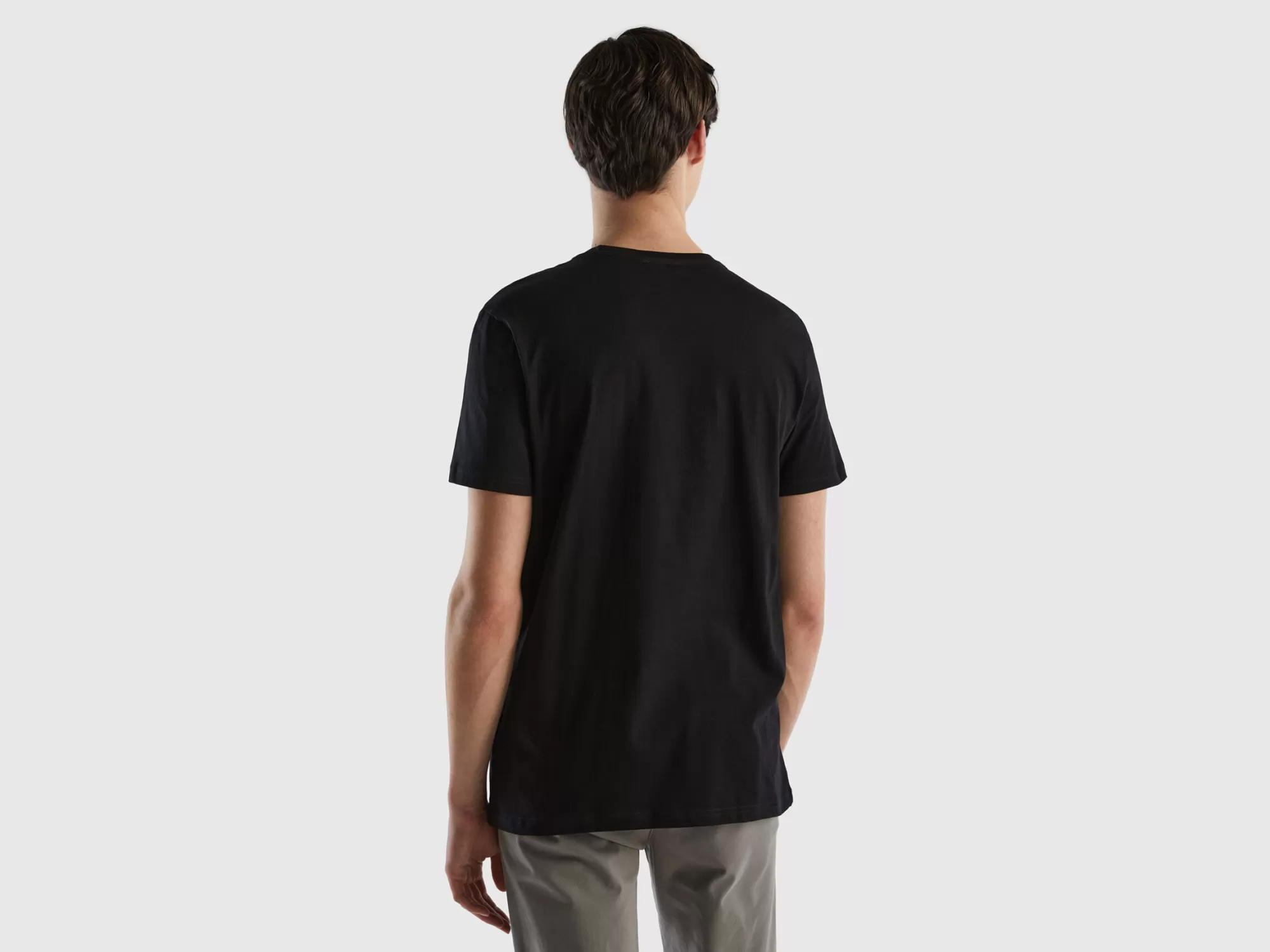 Benetton Camiseta Negra-Hombre Camisetas