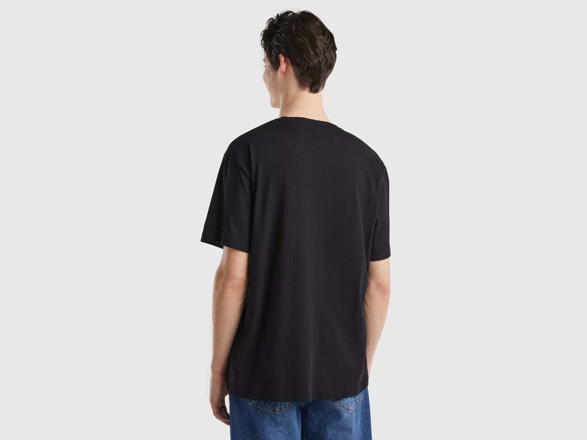 Benetton Camiseta Oversize Con Bolsillo-Hombre Camisetas