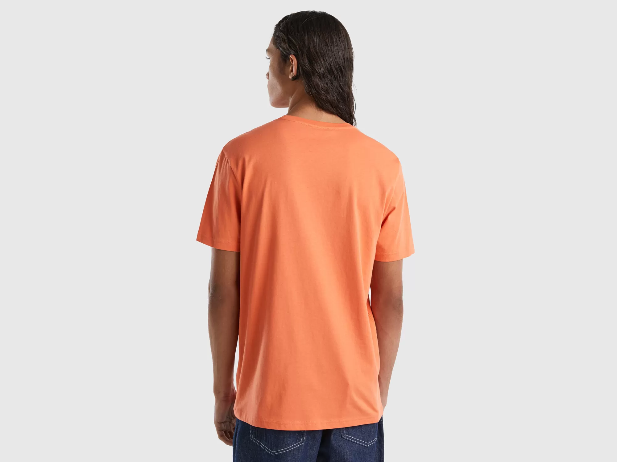 Benetton Camiseta Rojo Ladrillo-Hombre Camisetas