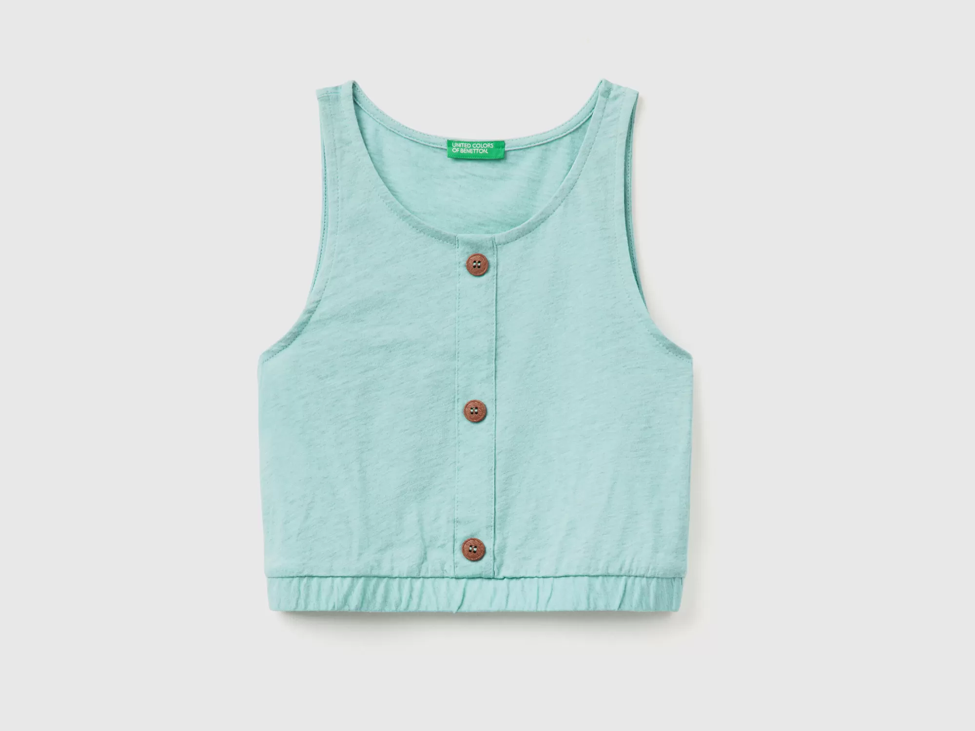 Benetton Camiseta Sin Mangas Con Botones-Niños Camisetas Y Camisas