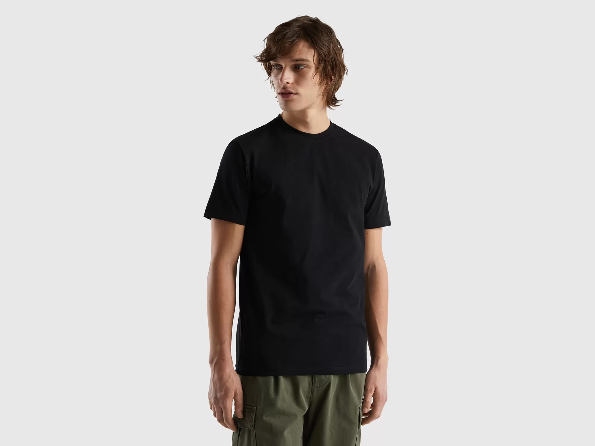 Benetton Camiseta Slim Fit De Algodón Elastico-Hombre Camisetas