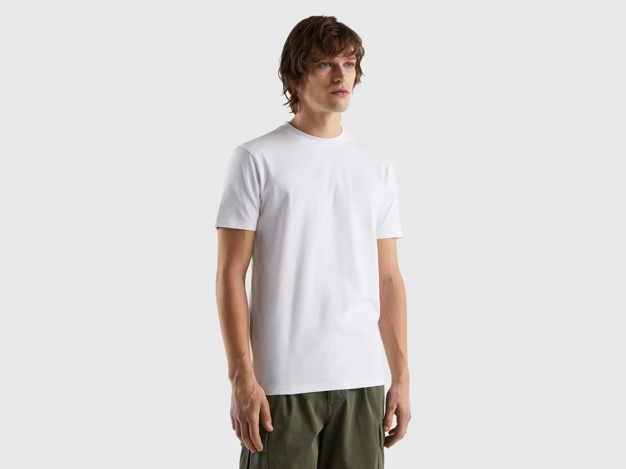 Benetton Camiseta Slim Fit De Algodón Elastico-Hombre Camisetas