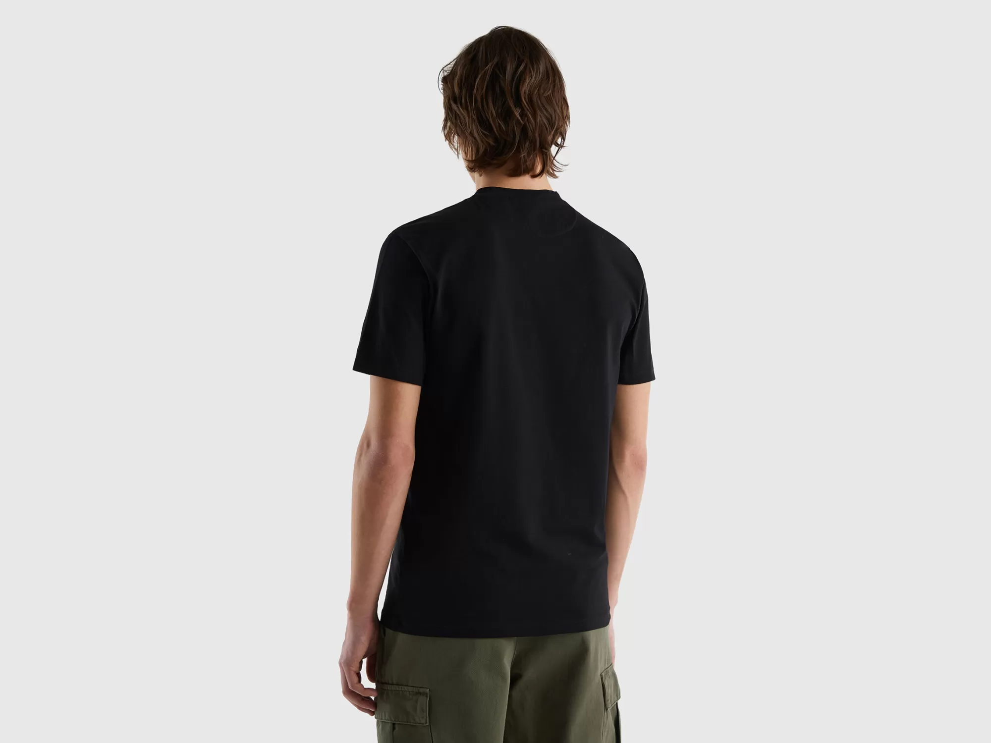 Benetton Camiseta Slim Fit De Algodón Elastico-Hombre Camisetas