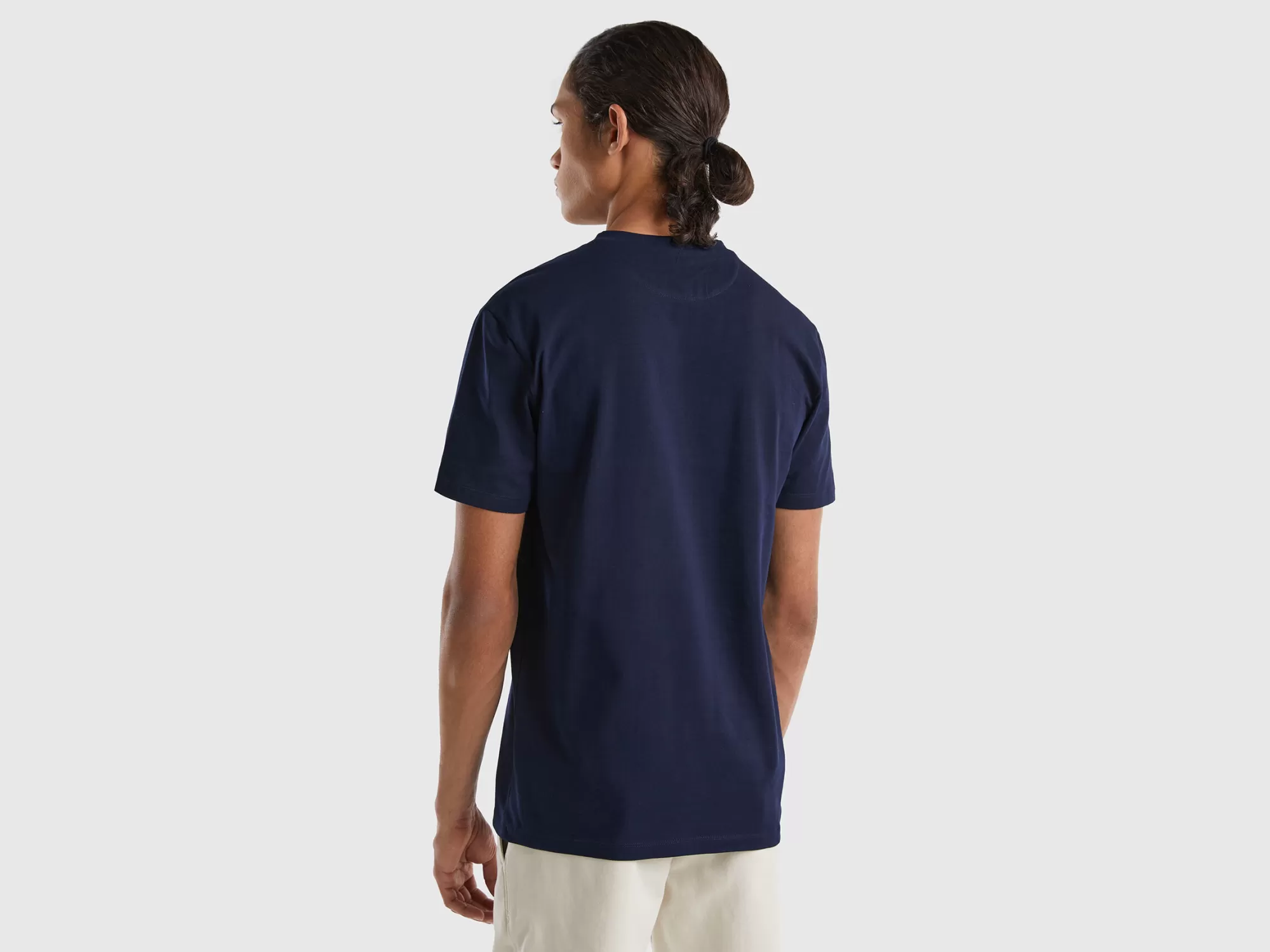 Benetton Camiseta Slim Fit De Algodón Elastico-Hombre Camisetas