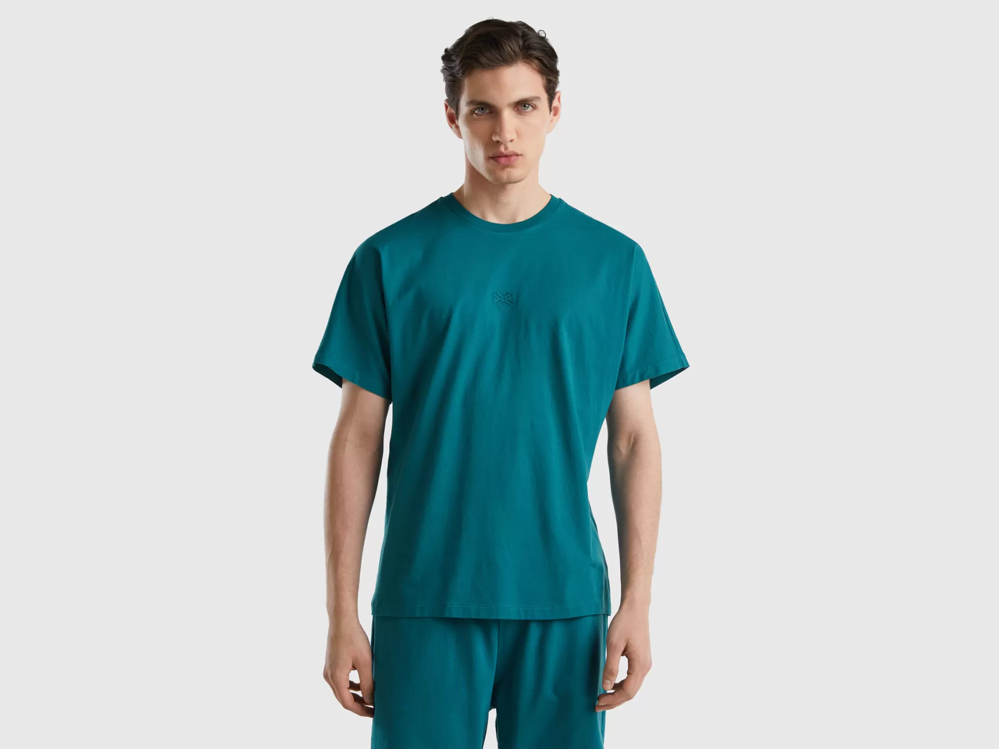 Benetton Camisetacon Bordado De Logotipo-Hombre Camisetas