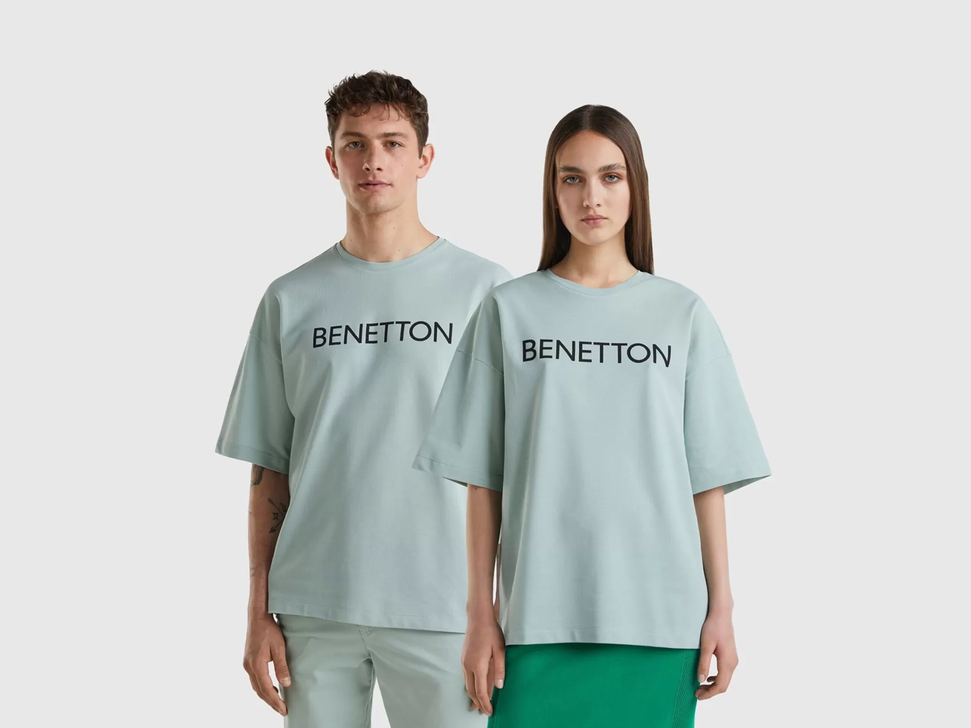 Benetton Camisetacon Estampado De Logotipo-Hombre Camisetas