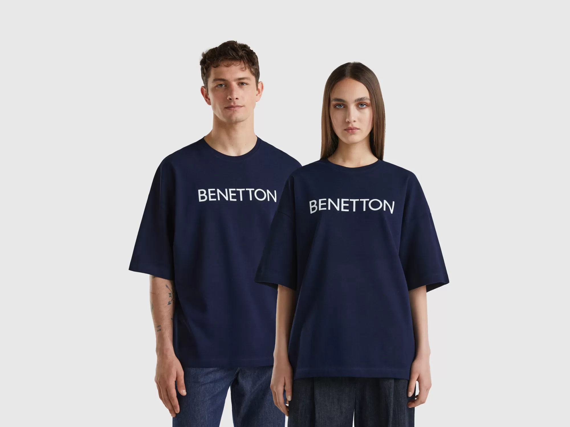 Benetton Camisetacon Estampado De Logotipo-Hombre Camisetas