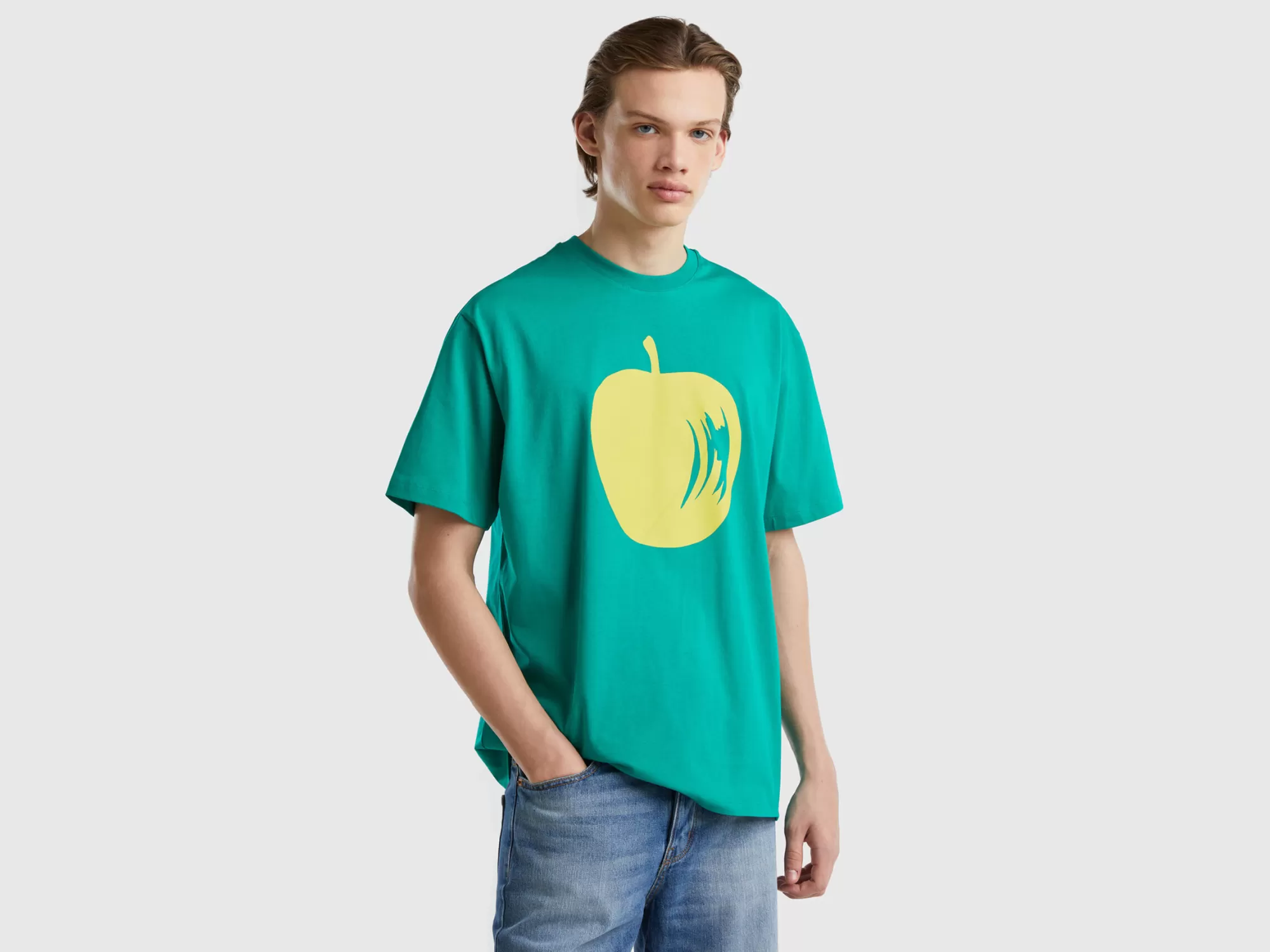 Benetton Camisetacon Estampado De Manzana-Hombre Camisetas