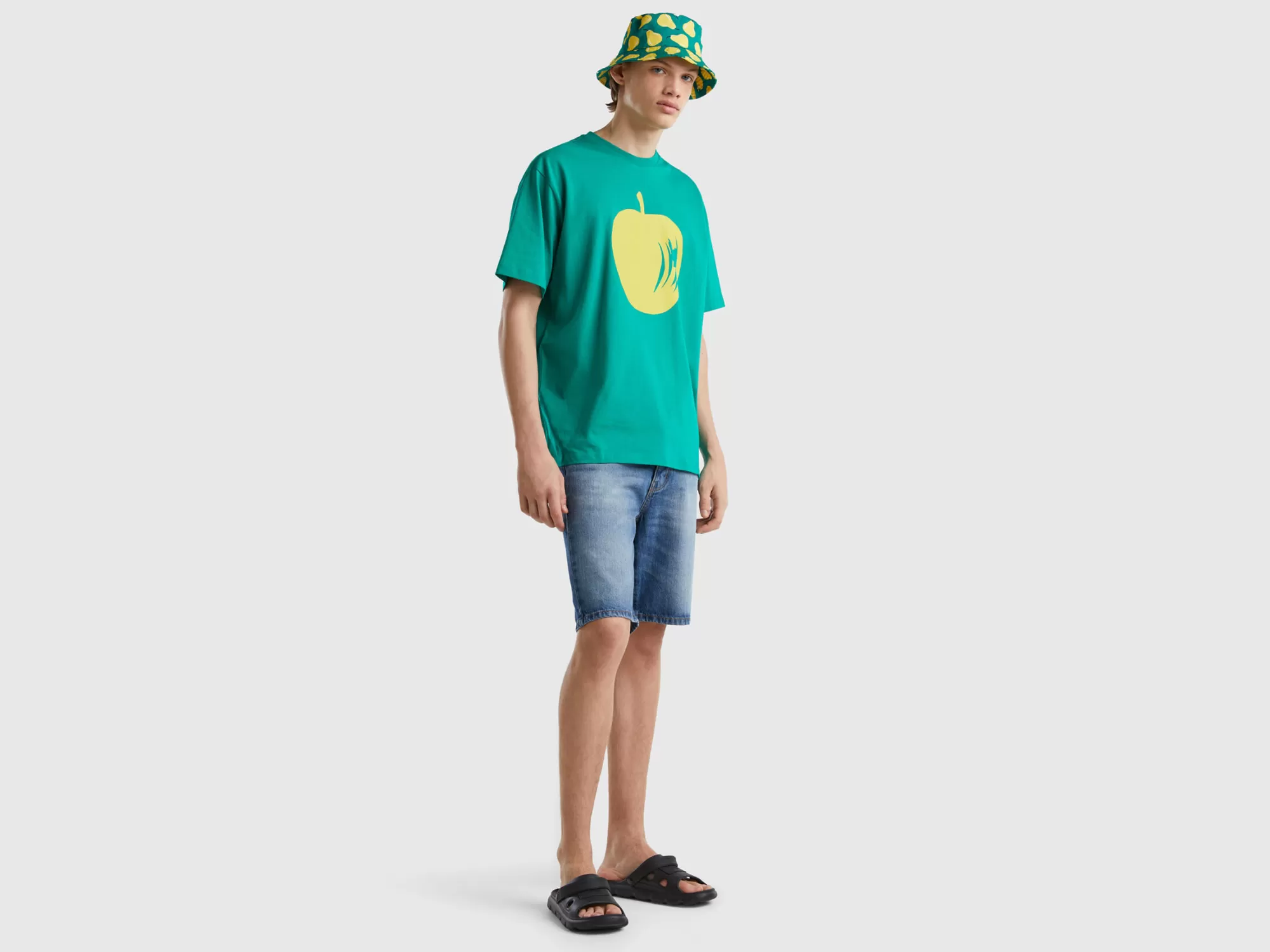 Benetton Camisetacon Estampado De Manzana-Hombre Camisetas