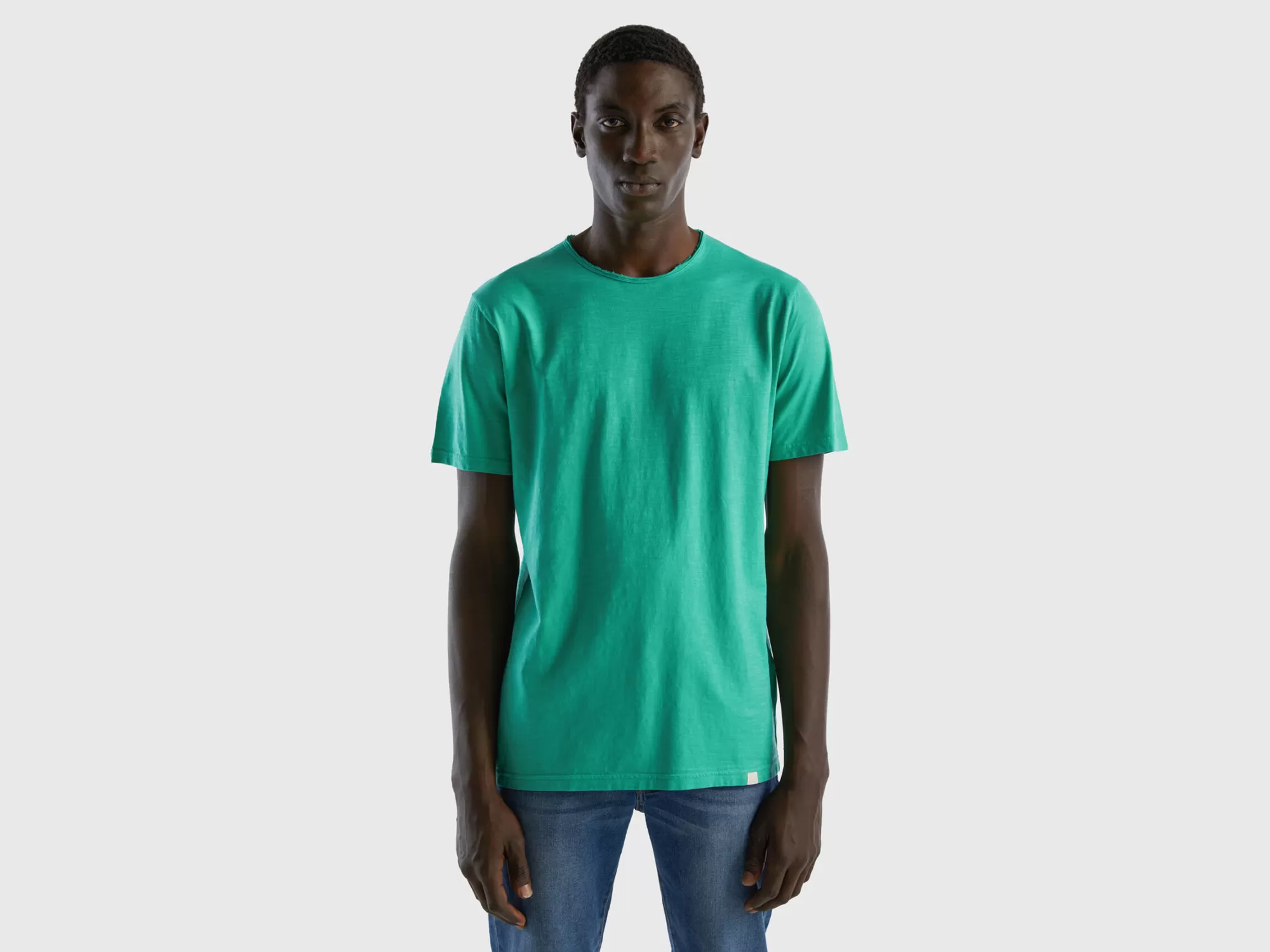 Benetton Camisetade Algodón Flameado-Hombre Camisetas