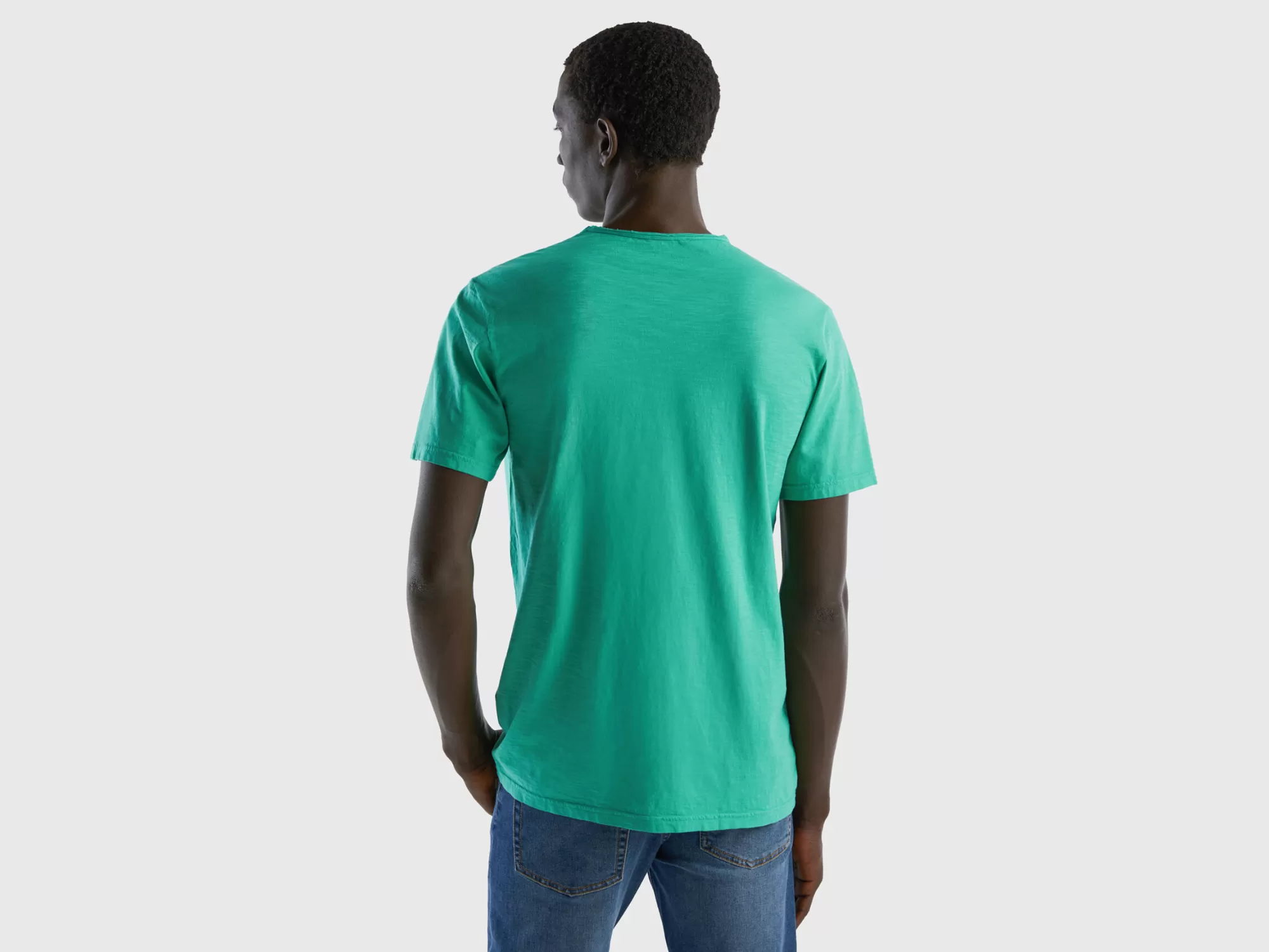 Benetton Camisetade Algodón Flameado-Hombre Camisetas