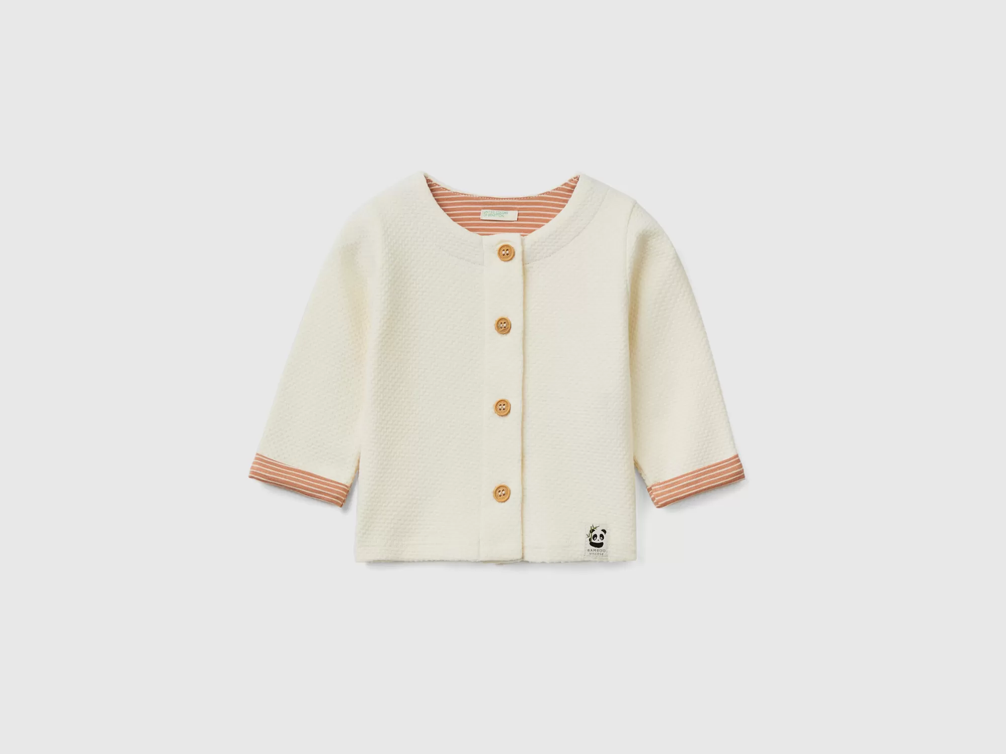 Benetton Cardigan Con Acabado De Jacquard-Niños Vestidos De Algodón Organico