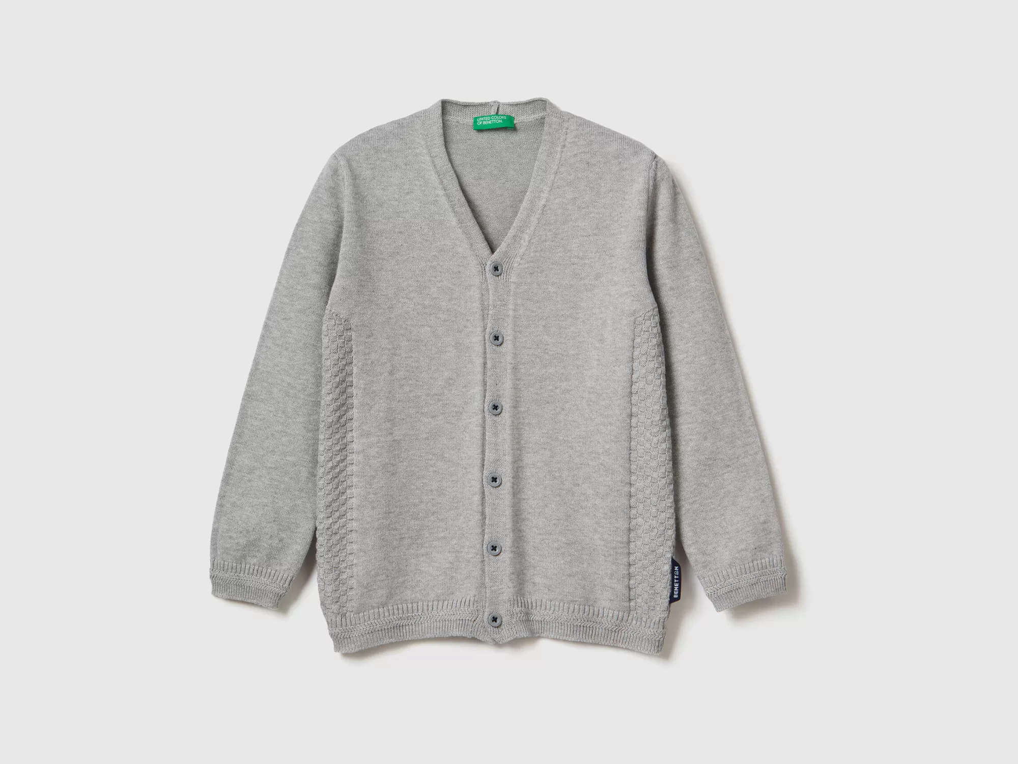 Benetton Cardigan Con Escote De Pico-Niños Prendas De Punto