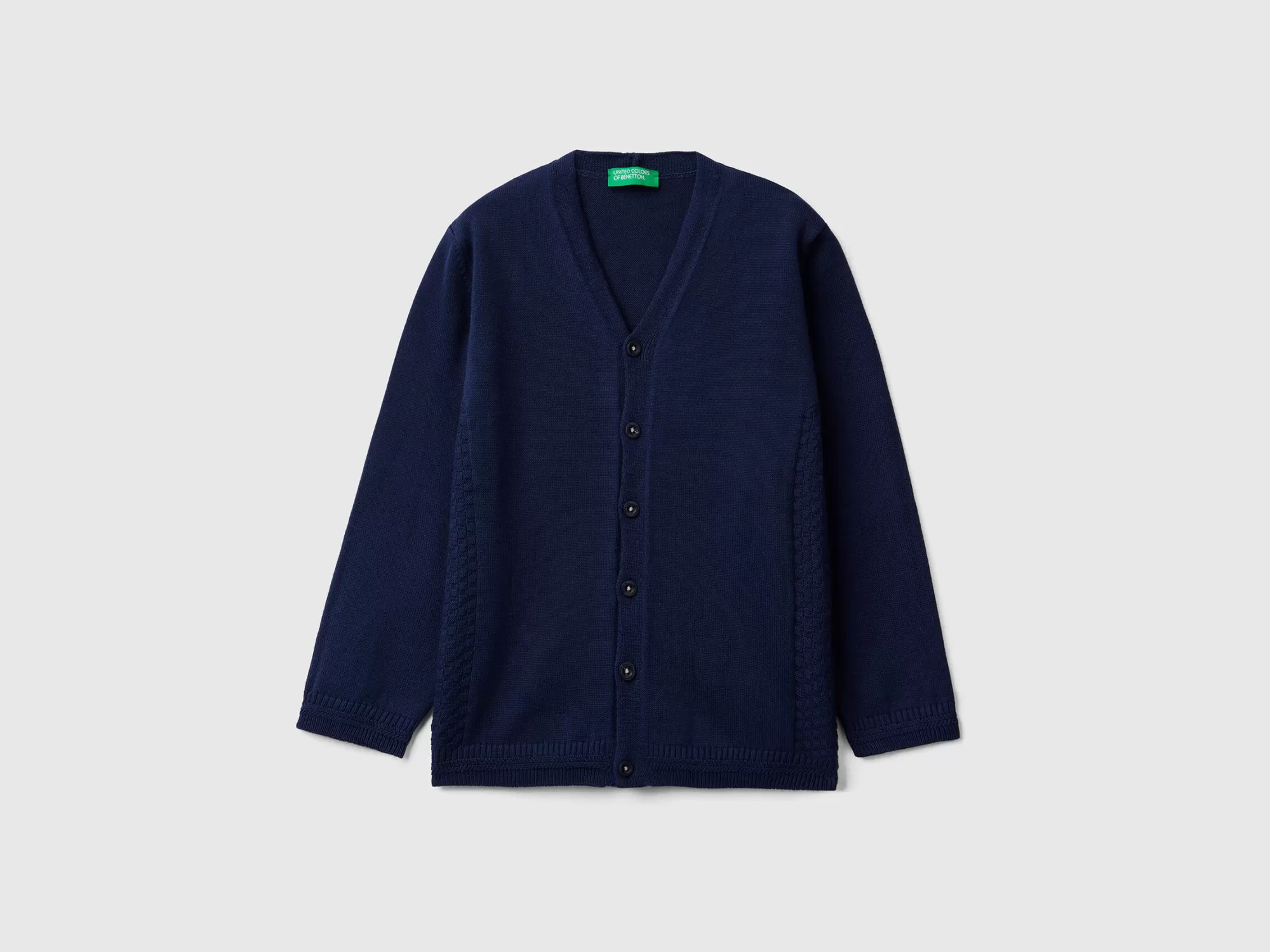 Benetton Cardigan Con Escote De Pico-Niños Prendas De Punto