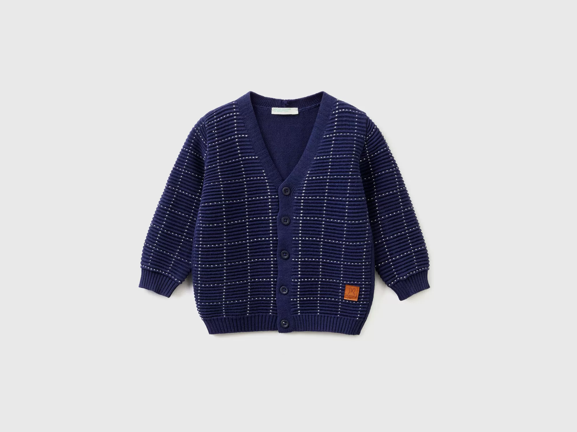 Benetton Cardigan Con Grabado De Cuadros-Niños Jerseis Y Sueteres