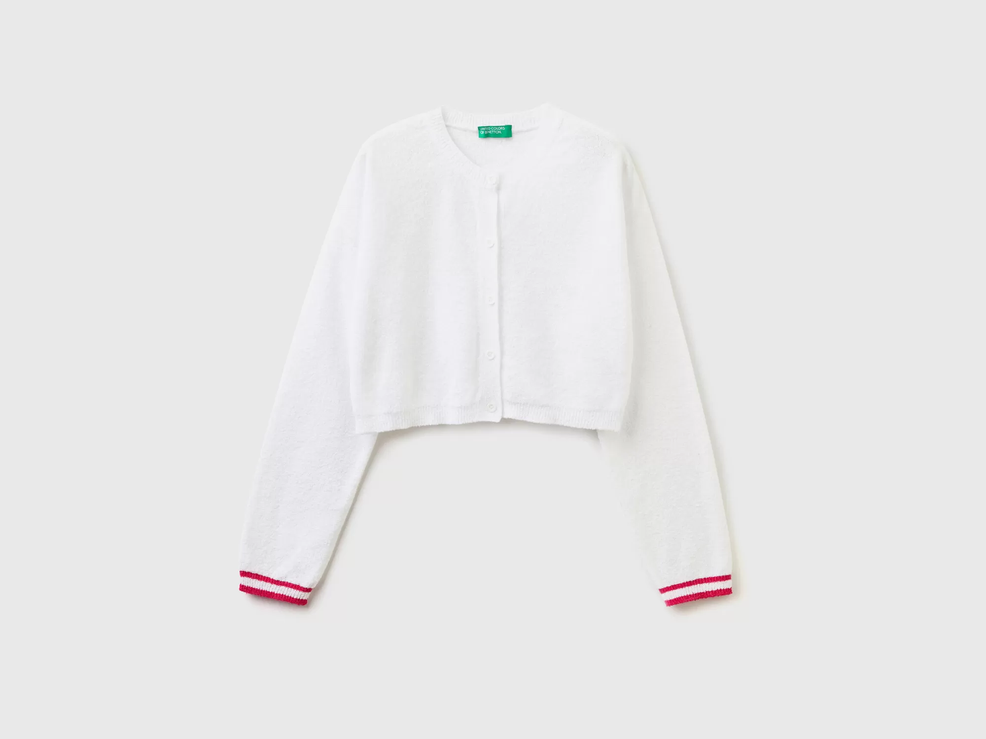 Benetton Cardigan Cropped De Tejido Boucle-Niños Prendas De Punto