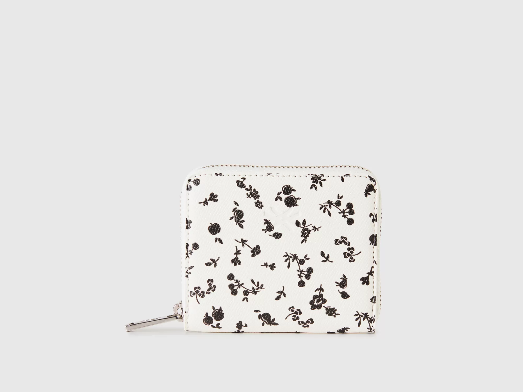 Benetton Cartera Pequena Blanca Con Estampado De Flores-Mujer Accesorios Y Calzado