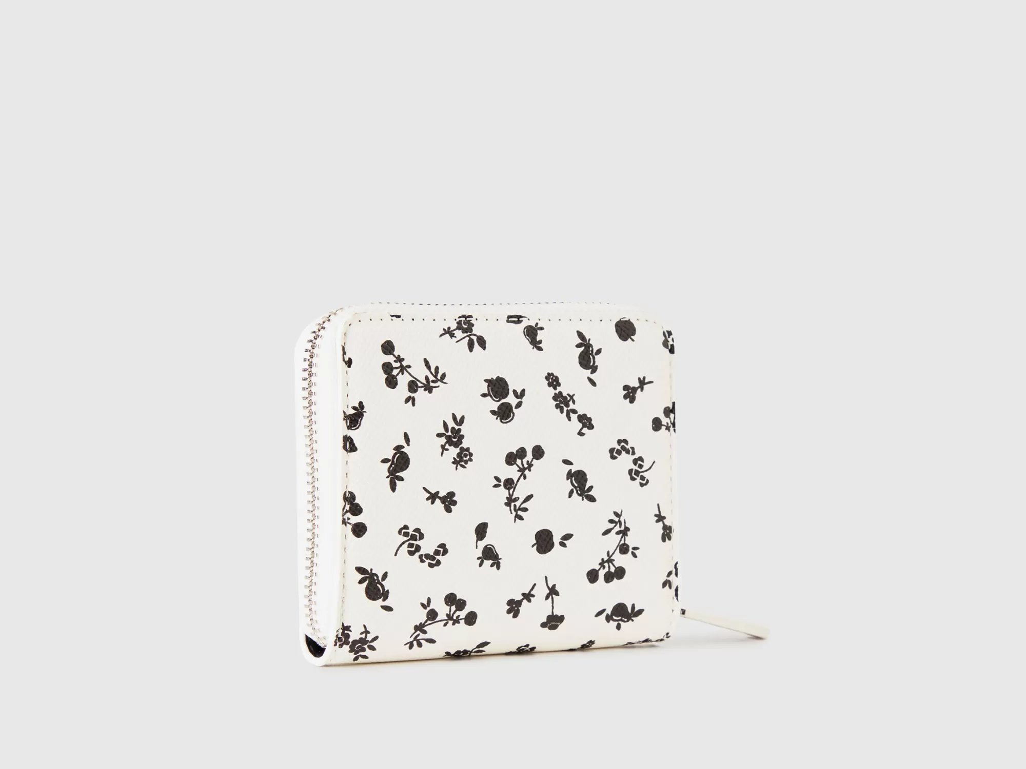 Benetton Cartera Pequena Blanca Con Estampado De Flores-Mujer Accesorios Y Calzado