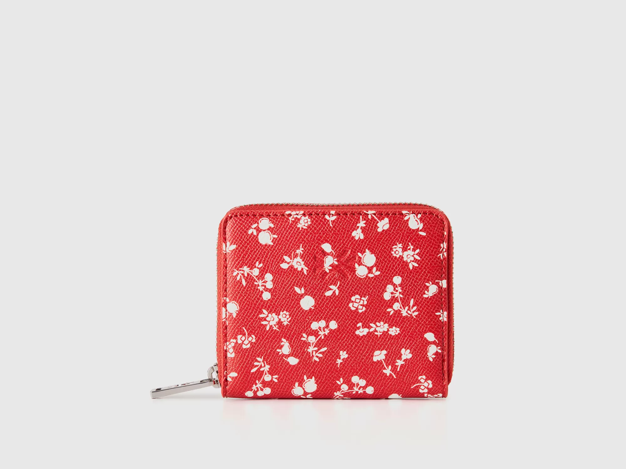 Benetton Cartera Pequena Roja Con Estampado De Flores-Mujer Accesorios Y Calzado