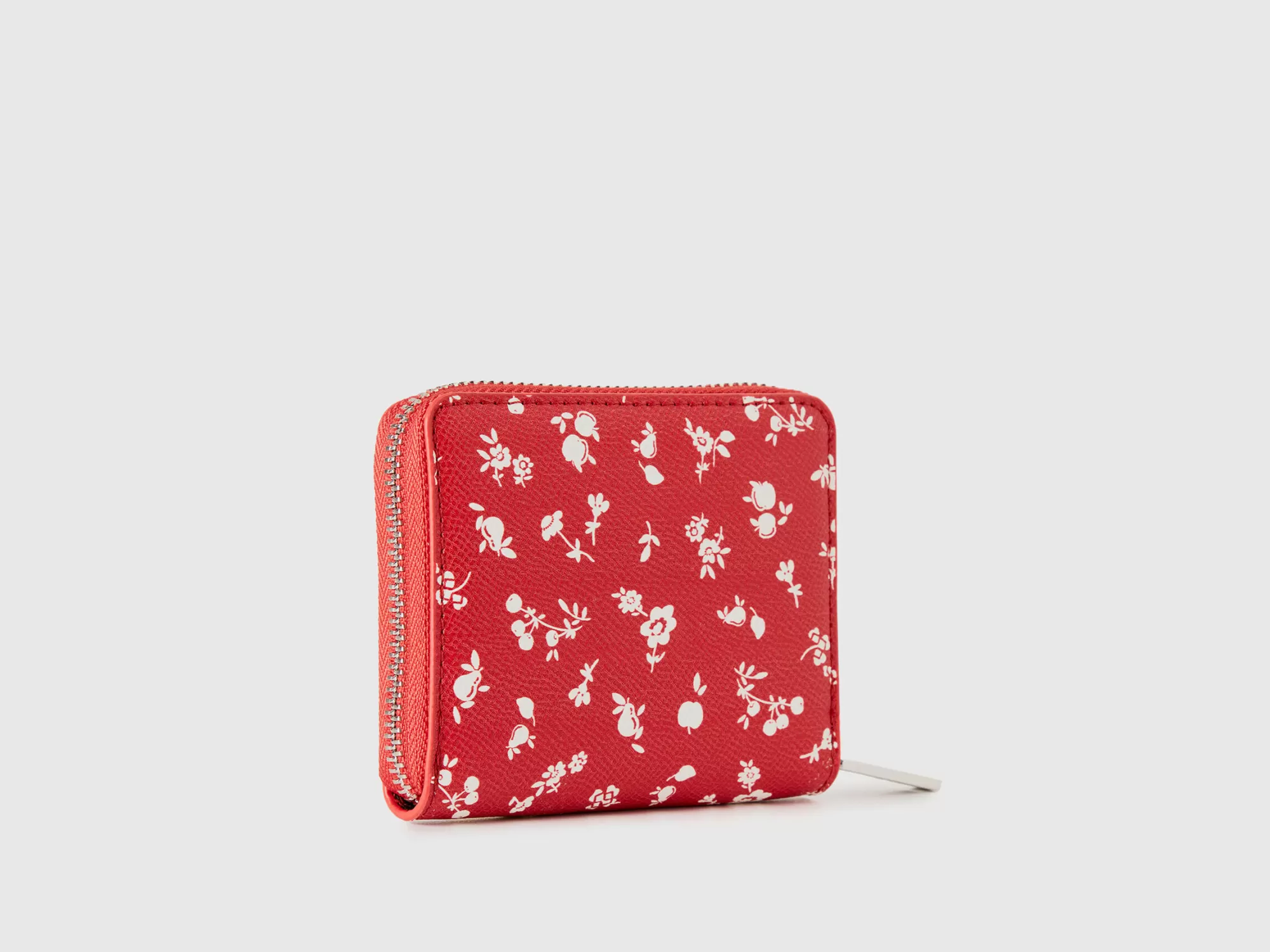 Benetton Cartera Pequena Roja Con Estampado De Flores-Mujer Accesorios Y Calzado