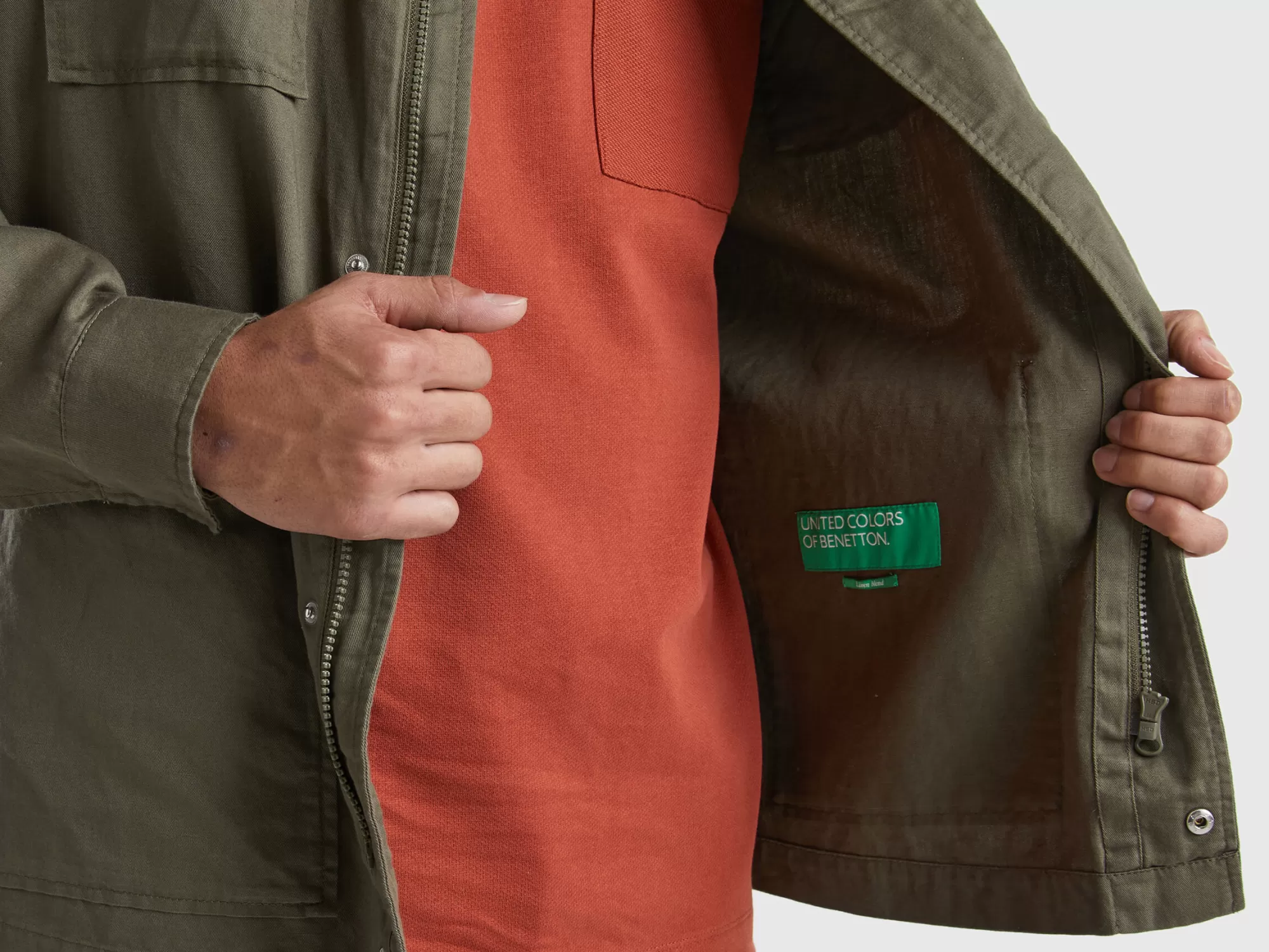 Benetton Cazadora De Lino Mixto-Hombre Chaquetas Y Abrigos