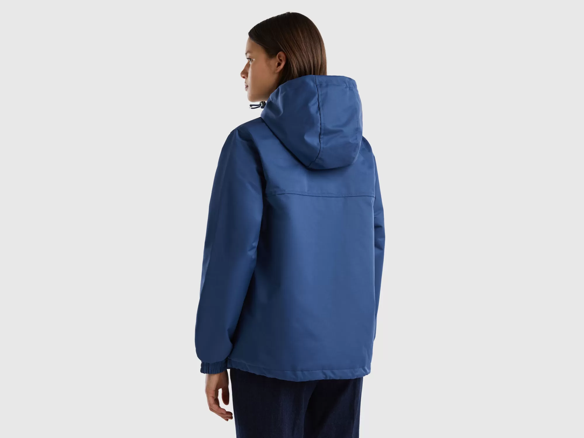 Benetton Cazadora Impermeable Con Capucha-Mujer Chaquetas Y Abrigos