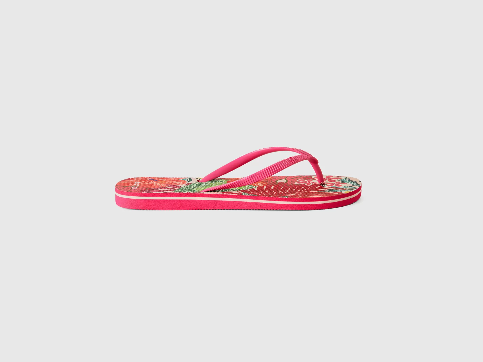 Benetton Chanclas Con Estampado Exotico-Mujer Banadores Y Ropa De Playa