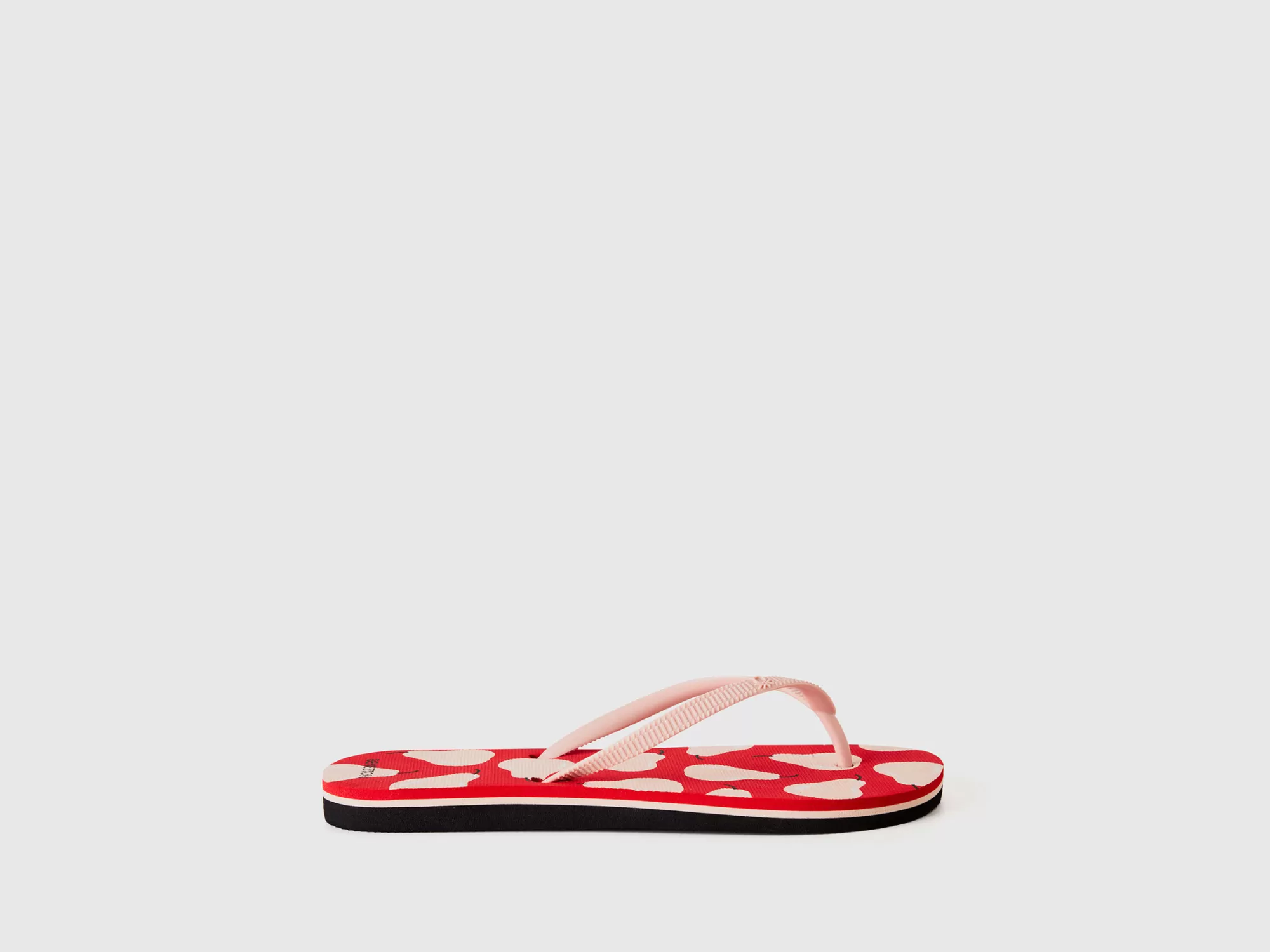 Benetton Chanclas Rojas Con Estampado De Peras-Mujer Banadores Y Ropa De Playa