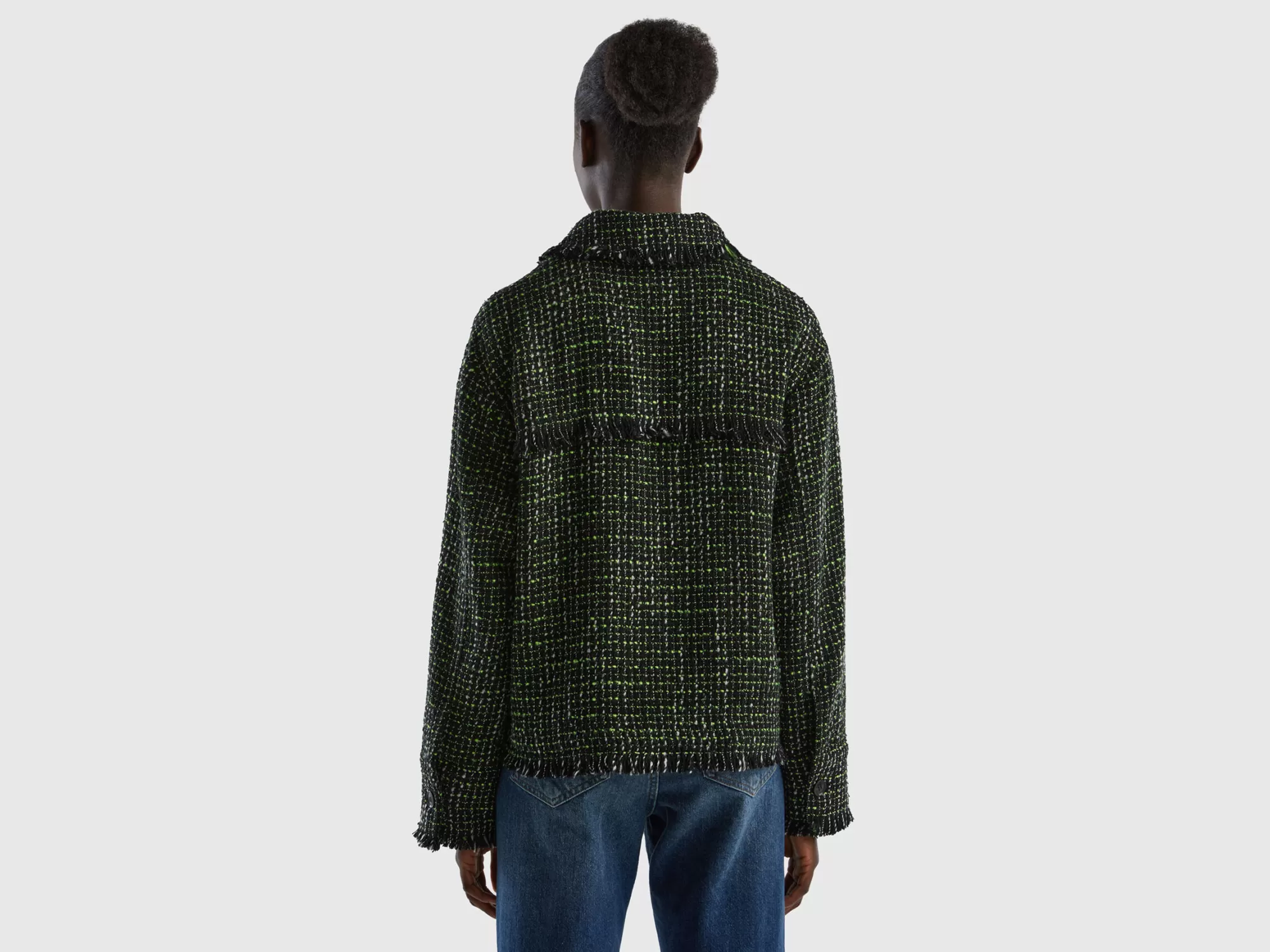 Benetton Chaqueta Camisa De Tweed-Mujer Chaquetas Y Abrigos