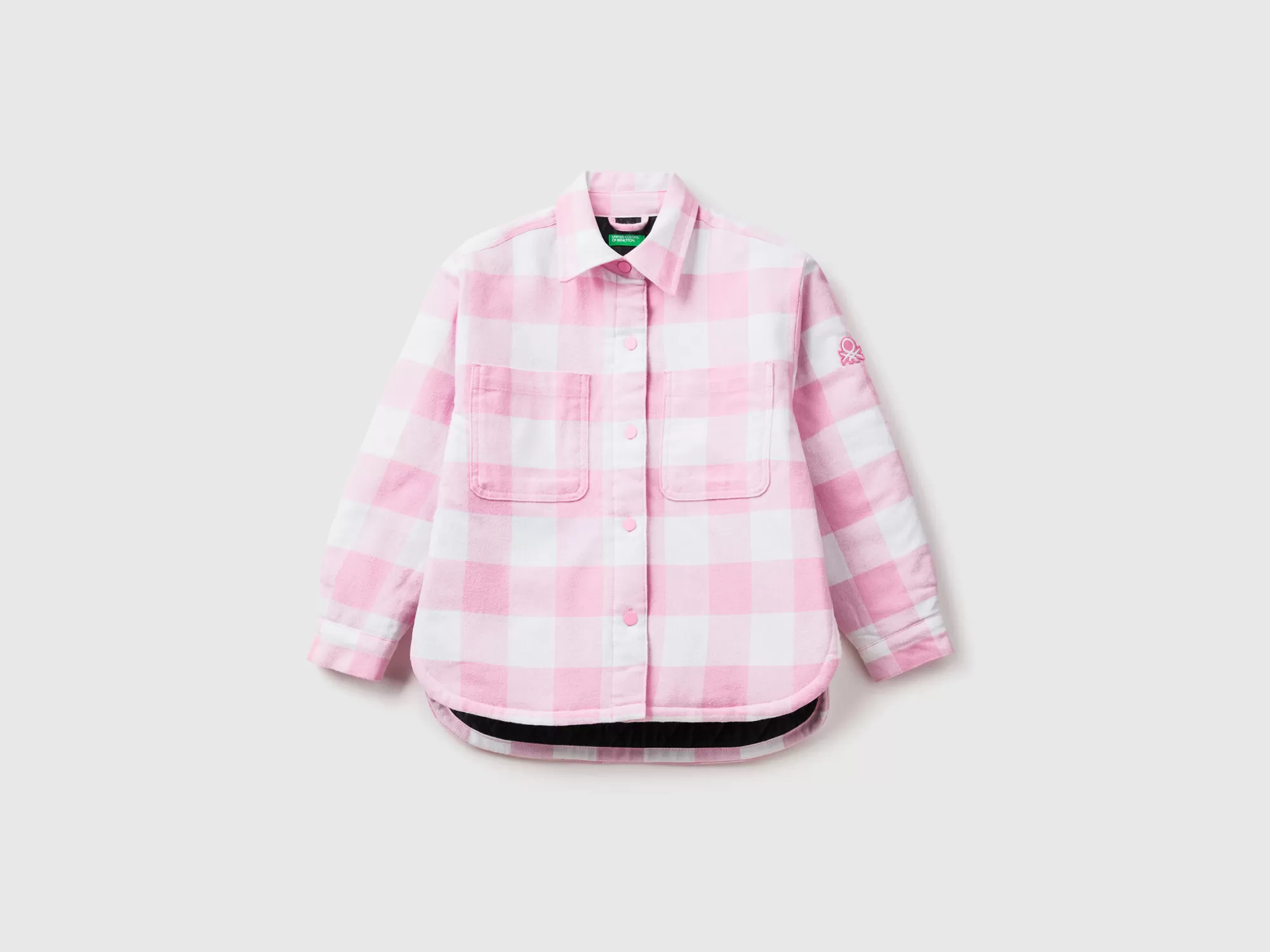 Benetton Chaqueta Camisa Oversize De Cuadros-Niños Cazadoras Y Abrigos