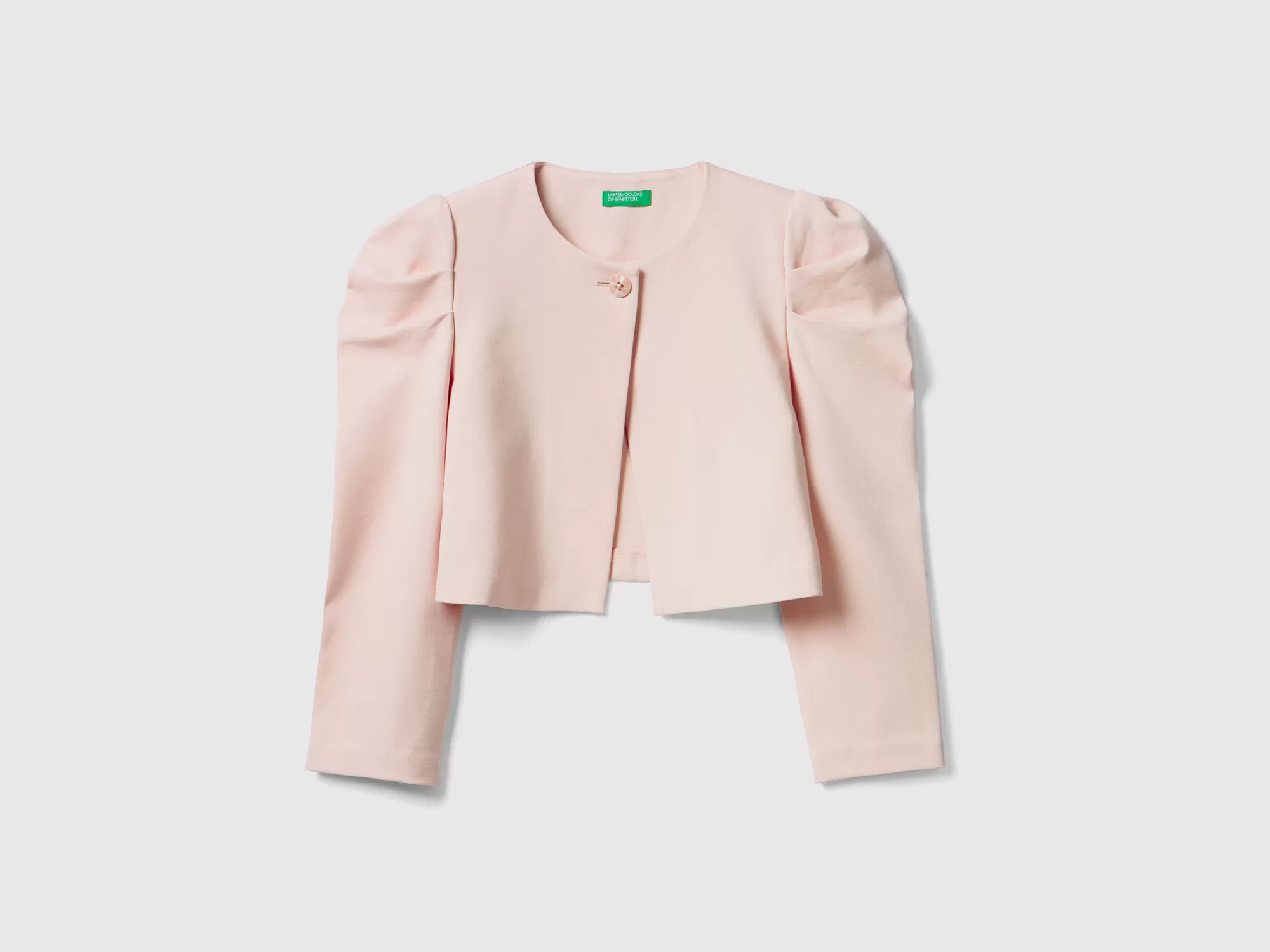 Benetton Chaqueta Cropped Con Mangas Abullonadas-Niños Cazadoras Y Abrigos