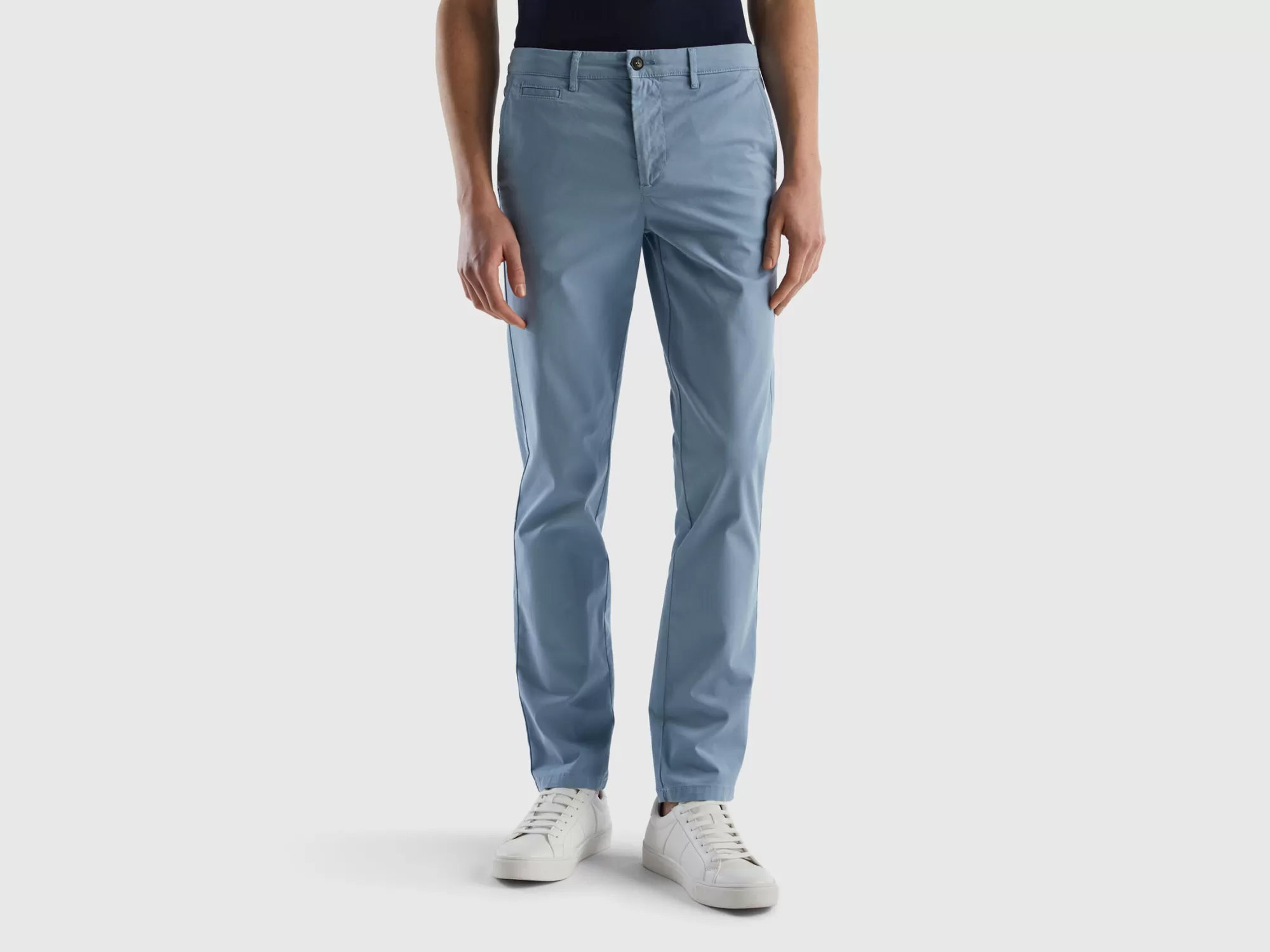 Benetton Chinos Azules Slim Fit-Hombre Pantalones Y Chinos